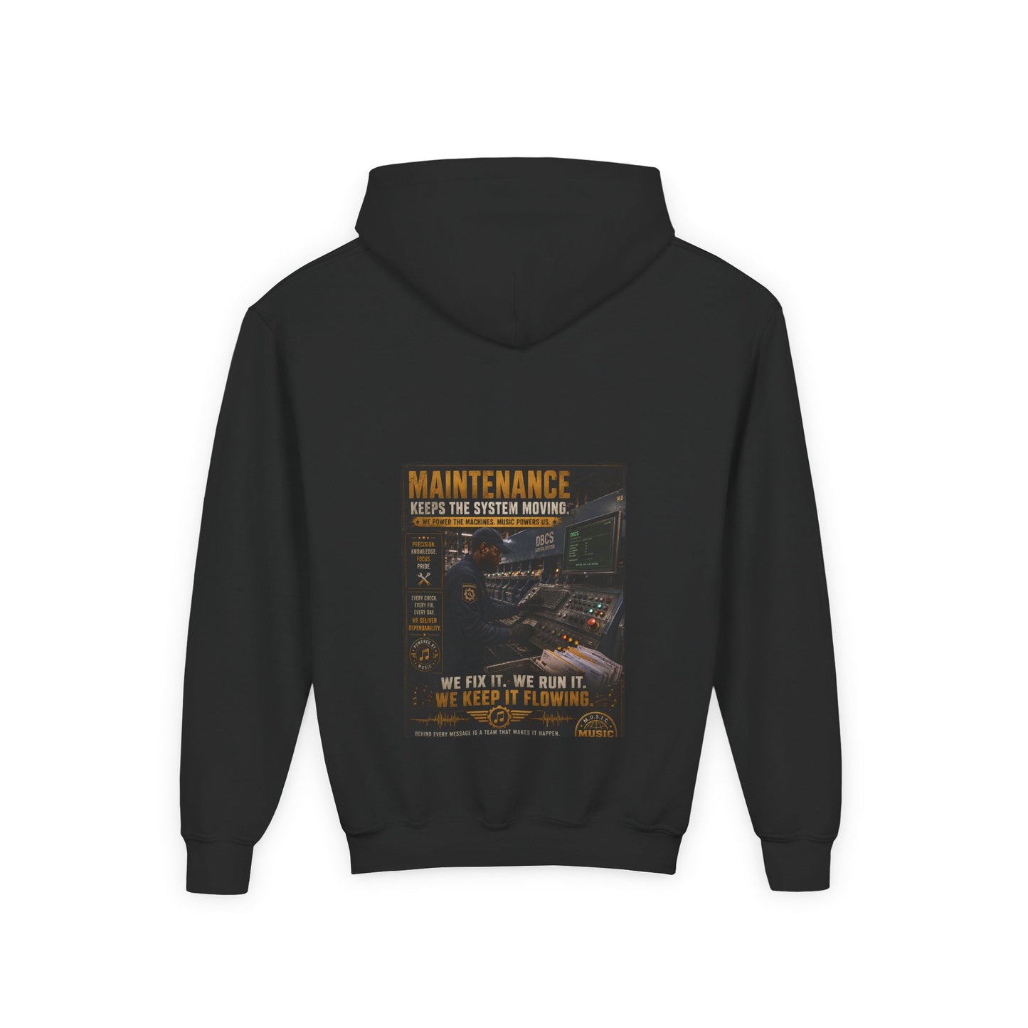 Postal Music — Maintenance Keeps the System Moving — Youth Hoodie