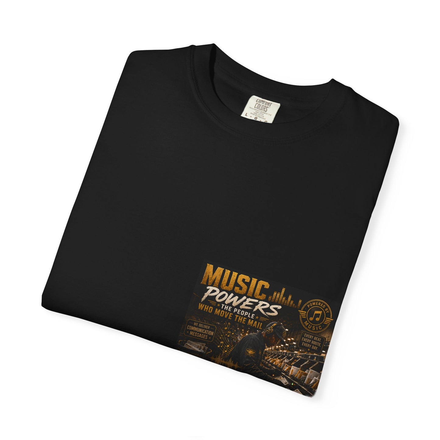 Postal Music — Music Powers the People — Garment-Dyed T-Shirt