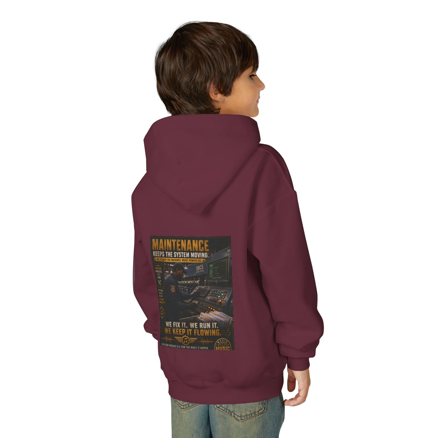 Postal Music — Maintenance Keeps the System Moving — Youth Hoodie