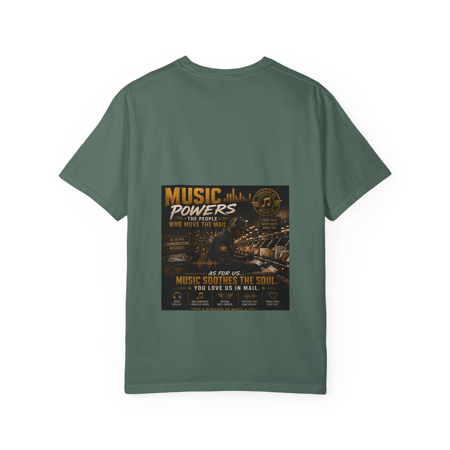 Postal Music — Music Powers the People — Garment-Dyed T-Shirt