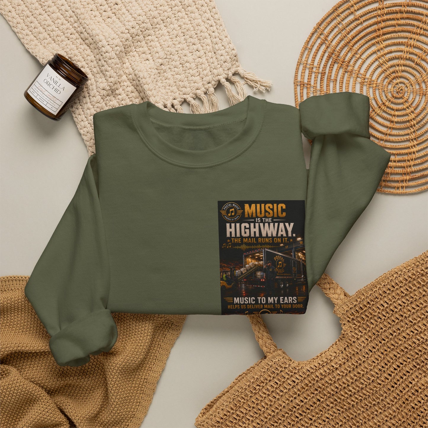 Postal Music — Music Is the Highway — Core Crewneck Sweatshirt