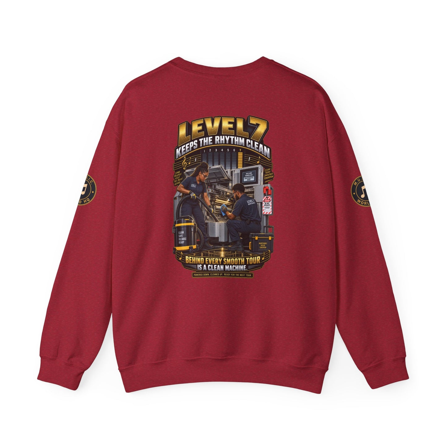 Postal Music - Level 7 Keeps the Rhythm Clean - Heavyweight Crewneck Sweatshirt