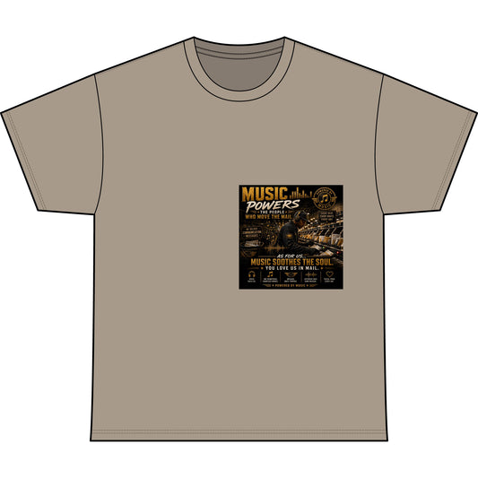 Postal Music — Music Powers the People — Heavyweight T-Shirt