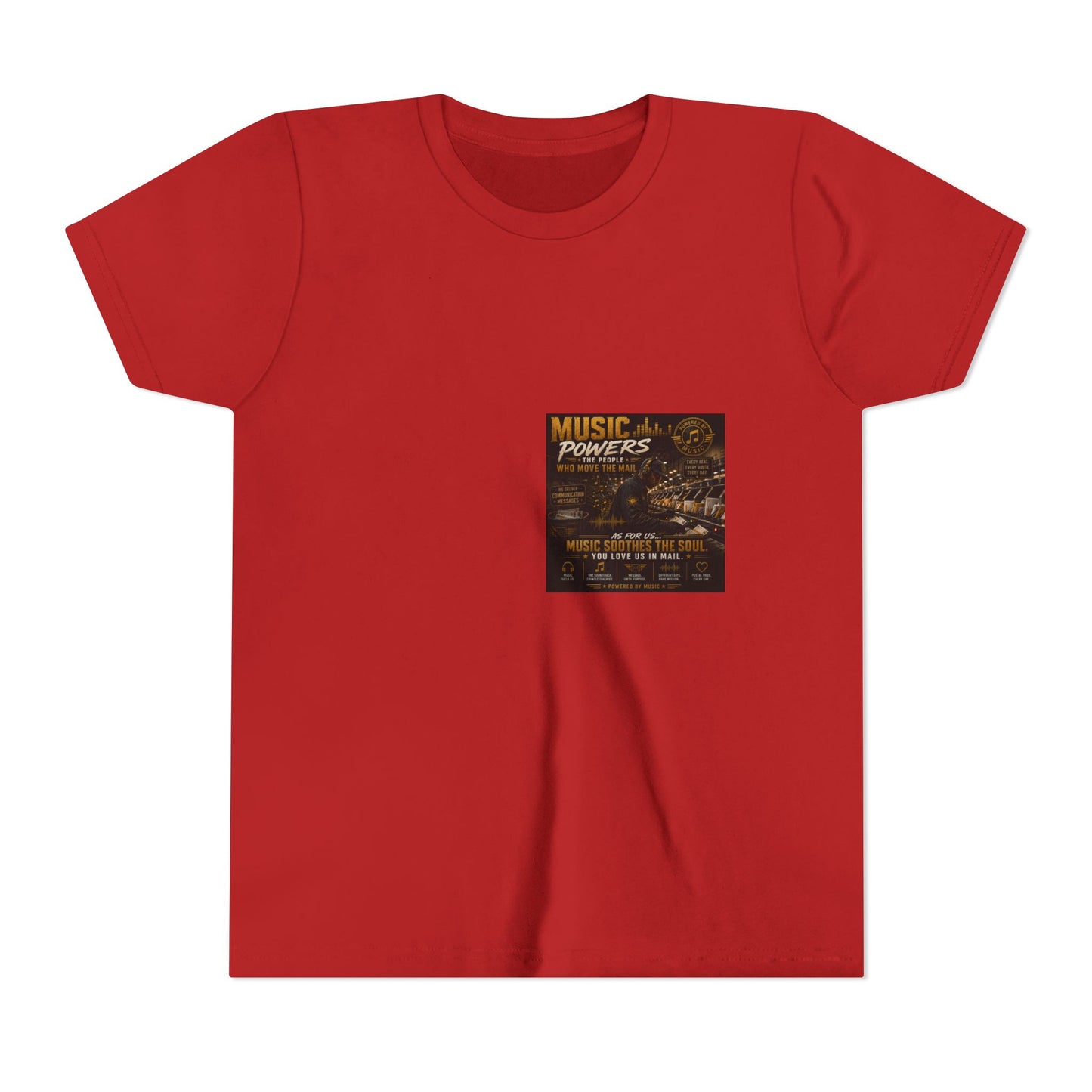 Postal Music — Music Powers the People — Youth T-Shirt