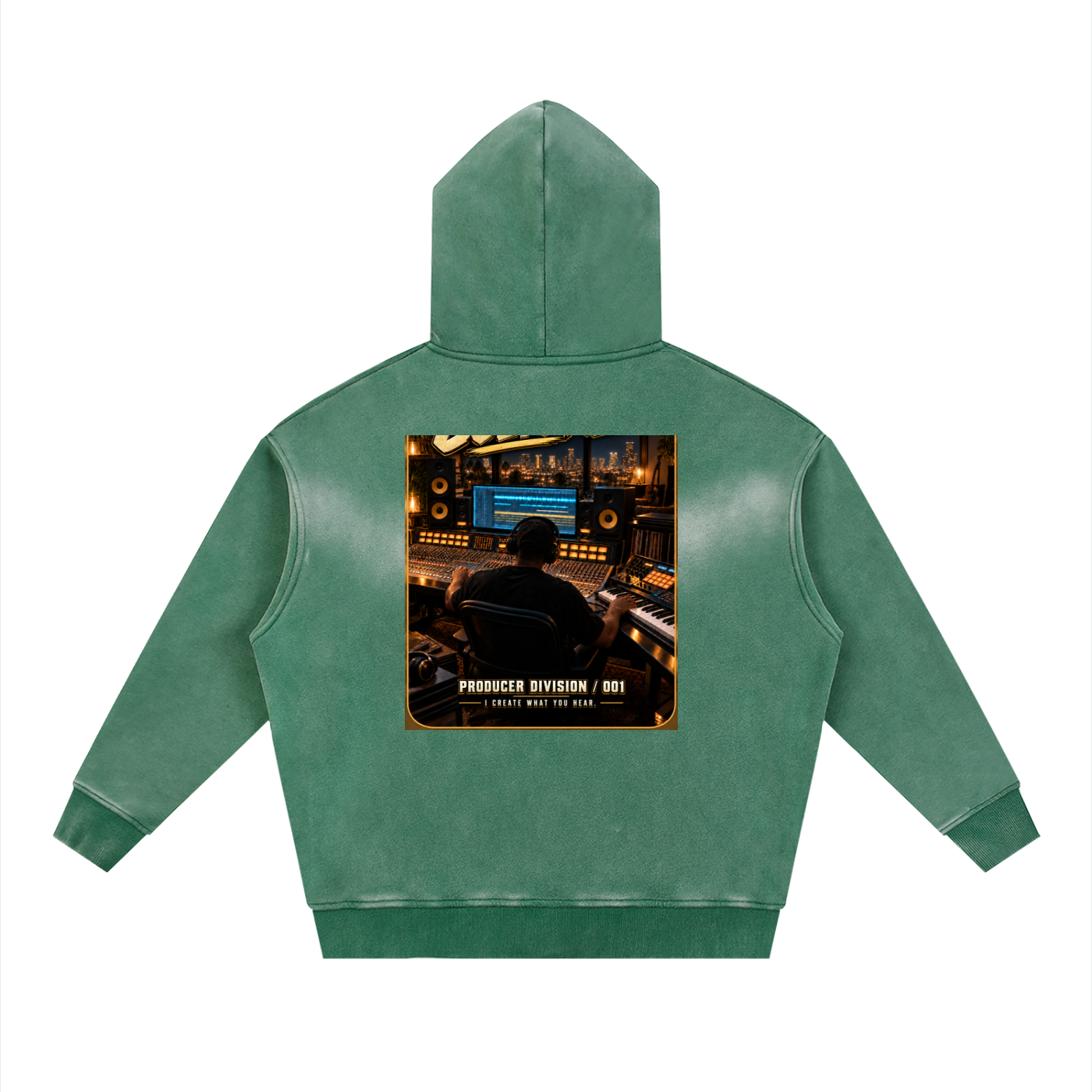 M.U.S.I.C. World HQ Creator Culture – Producer Division 001 Sunfade Two-way Zipper Boxy Fleece Hoodie