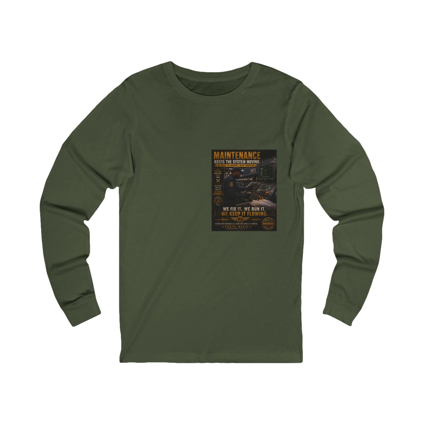 Postal Music — Maintenance Keeps the System Moving — Long-Sleeve T-Shirt