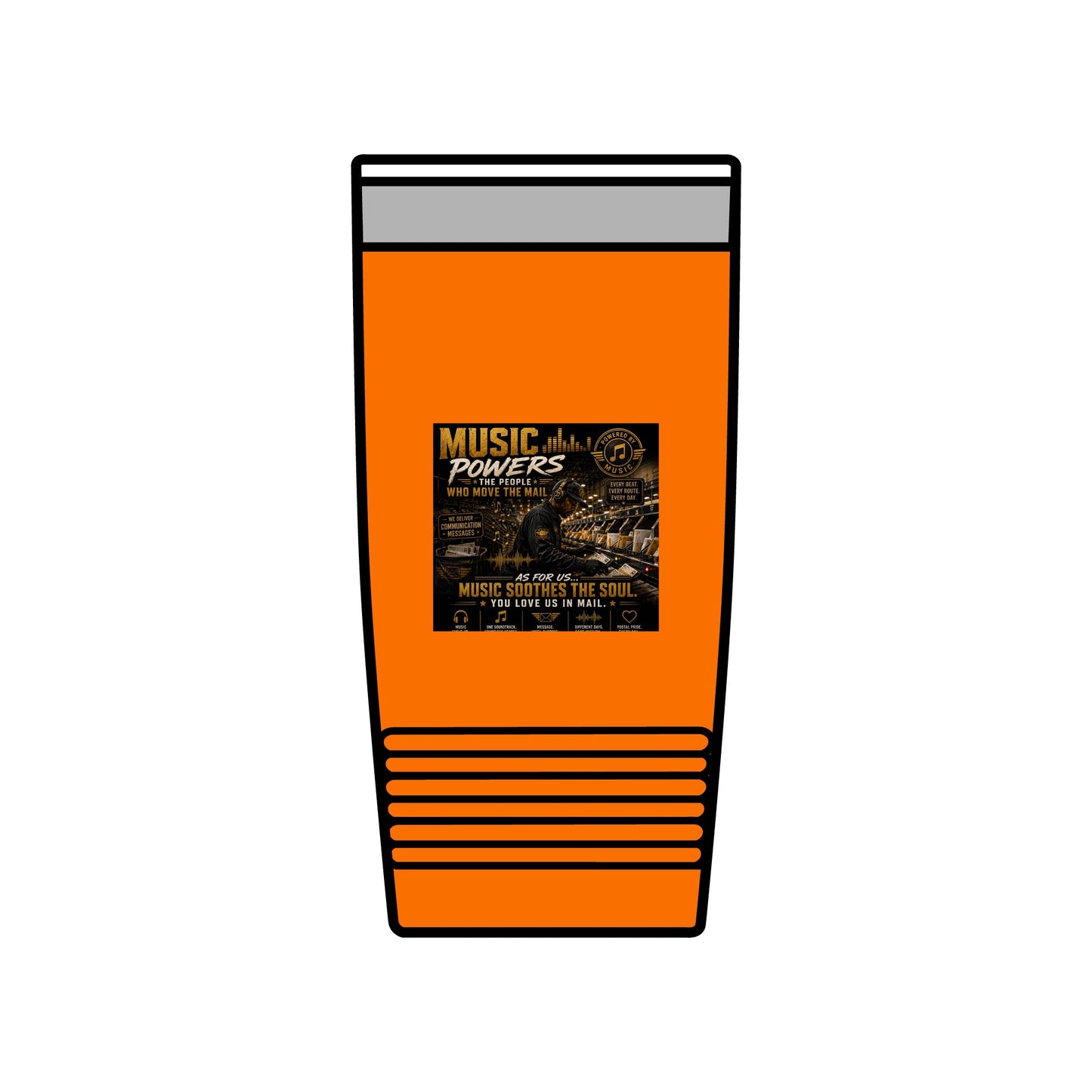 Postal Music — Music Powers the People — Insulated Tumbler 20oz