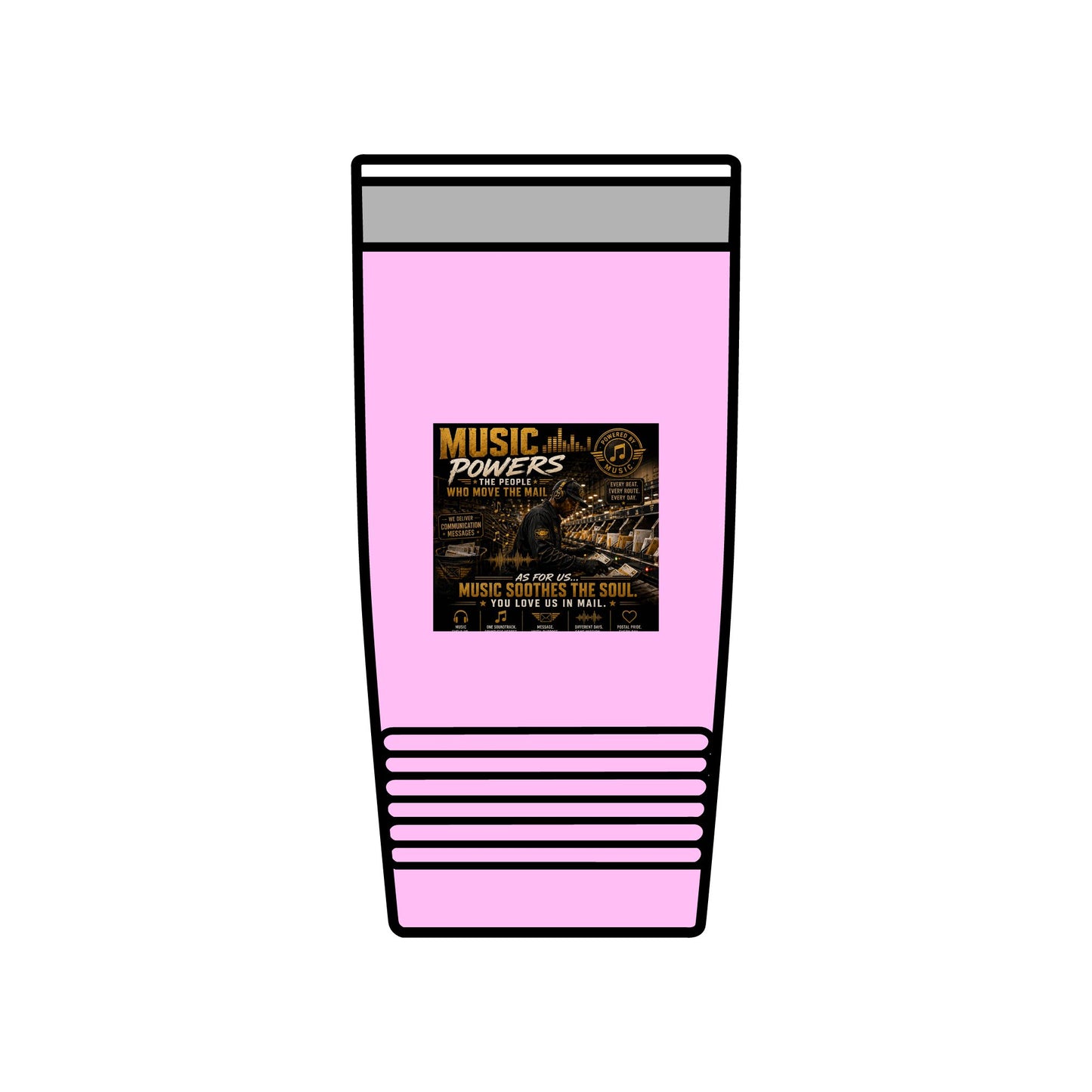 Postal Music — Music Powers the People — Insulated Tumbler 20oz