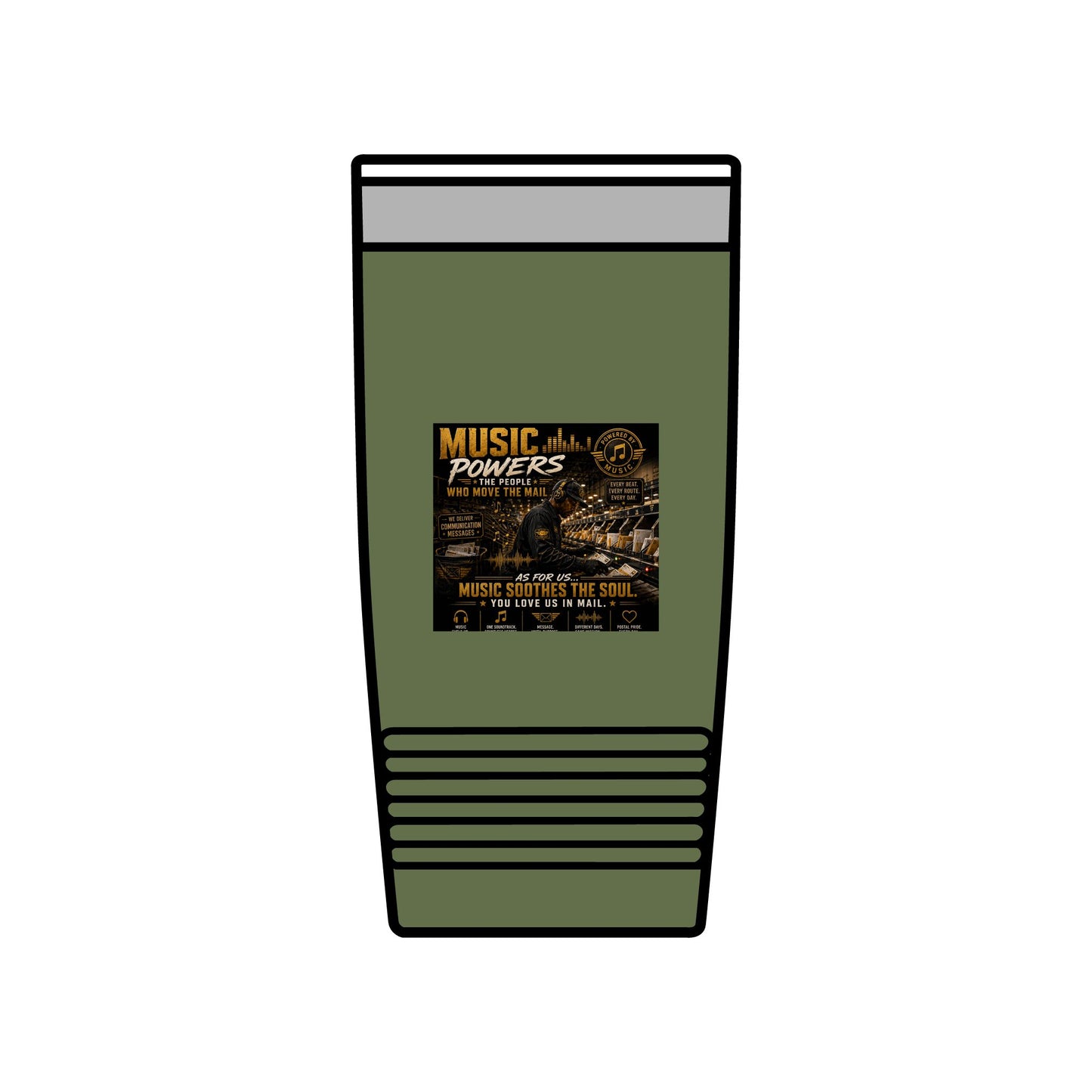 Postal Music — Music Powers the People — Insulated Tumbler 20oz