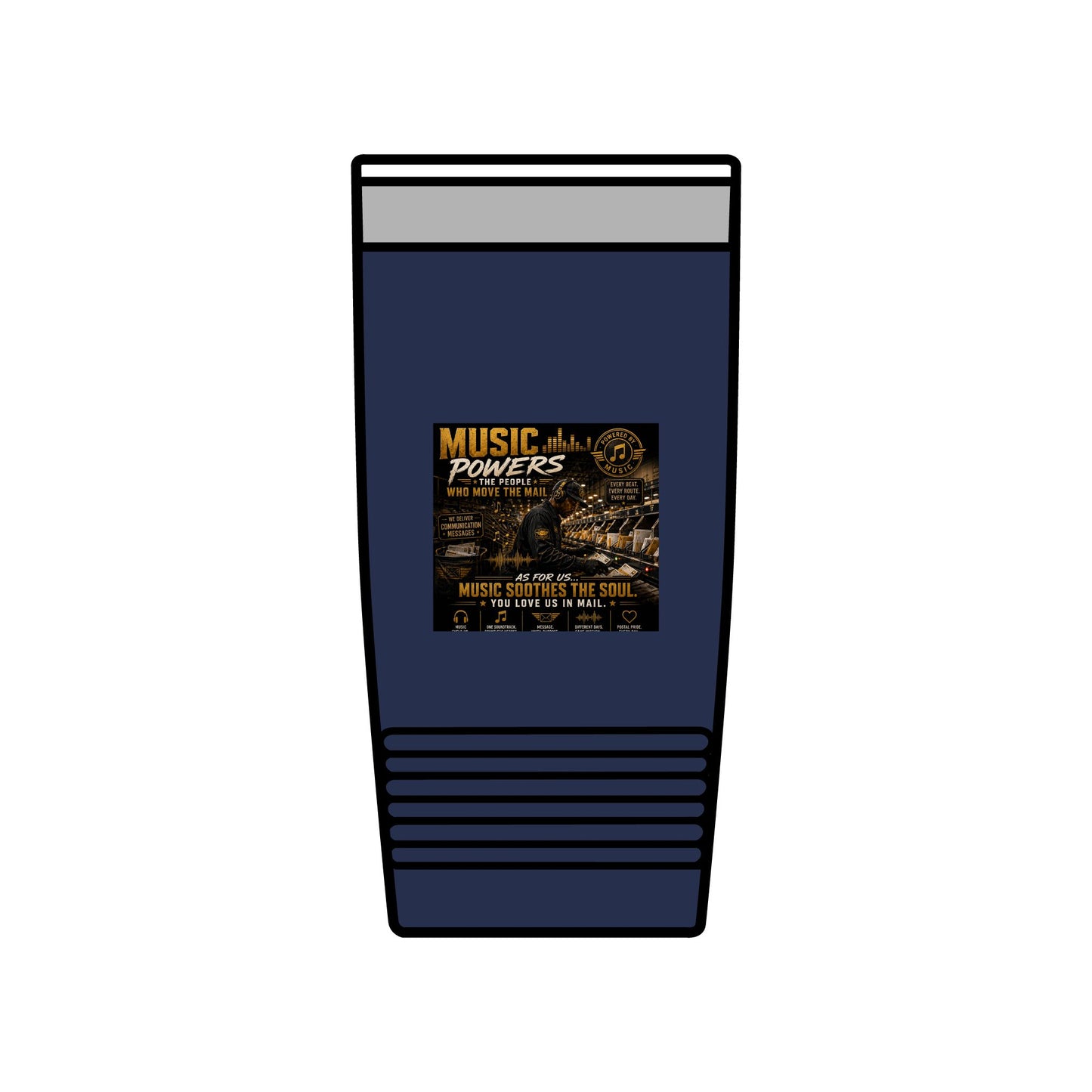 Postal Music — Music Powers the People — Insulated Tumbler 20oz