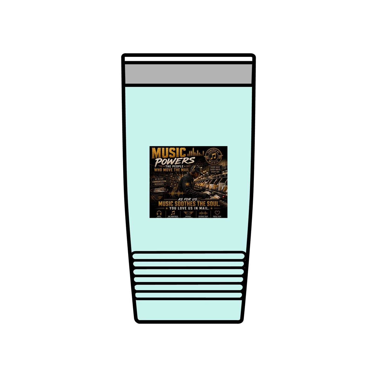 Postal Music — Music Powers the People — Insulated Tumbler 20oz