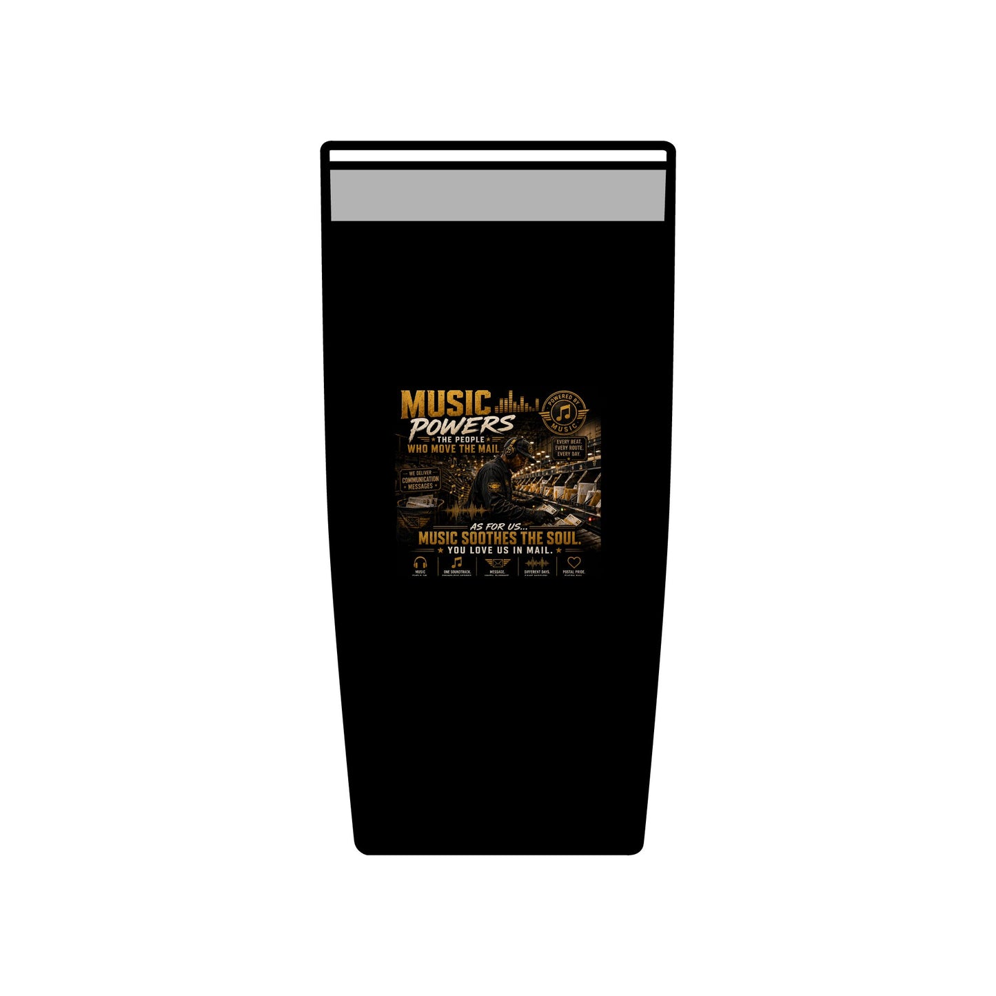 Postal Music — Music Powers the People — Insulated Tumbler 20oz
