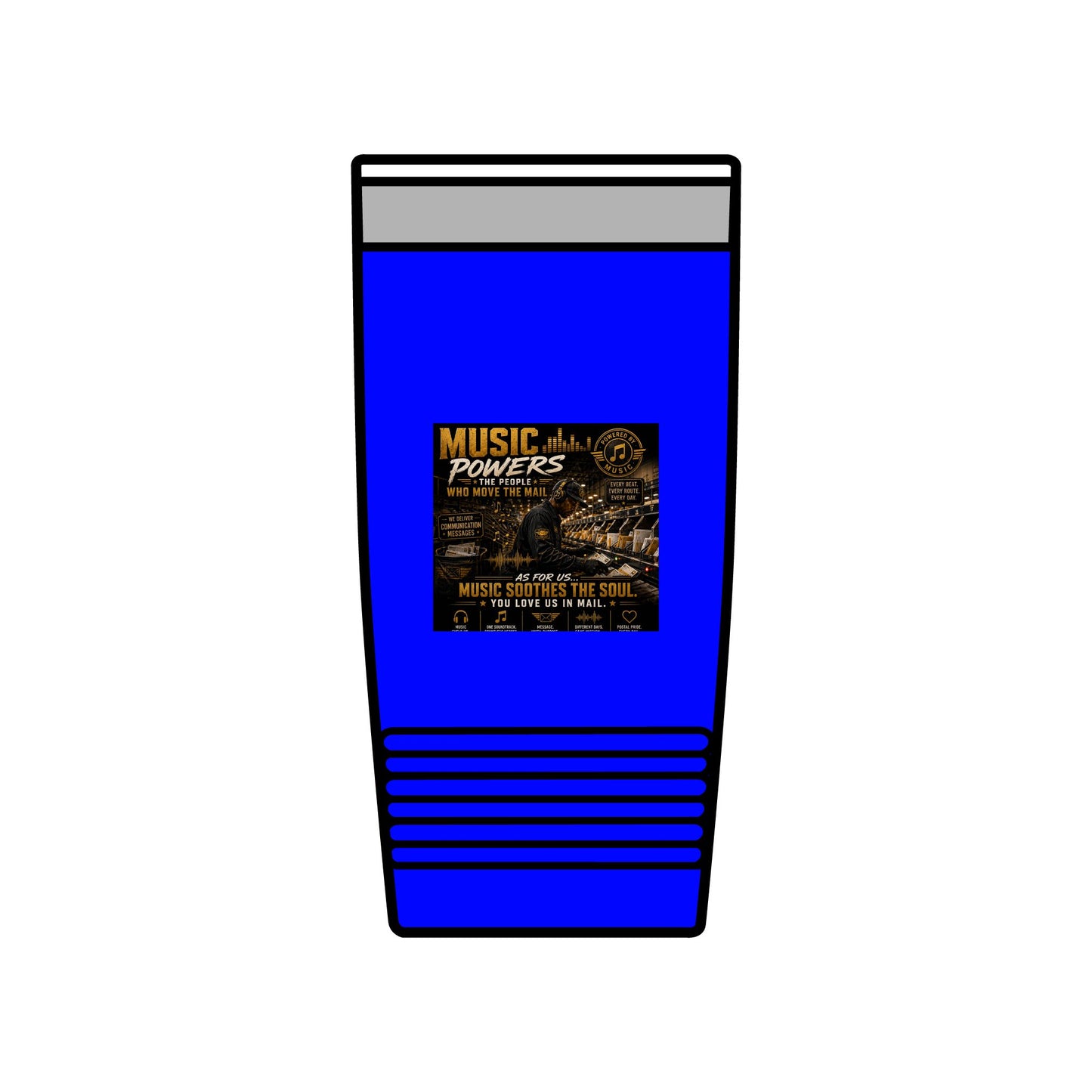 Postal Music — Music Powers the People — Insulated Tumbler 20oz