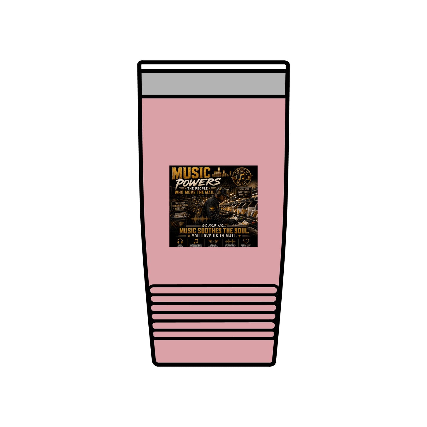 Postal Music — Music Powers the People — Insulated Tumbler 20oz