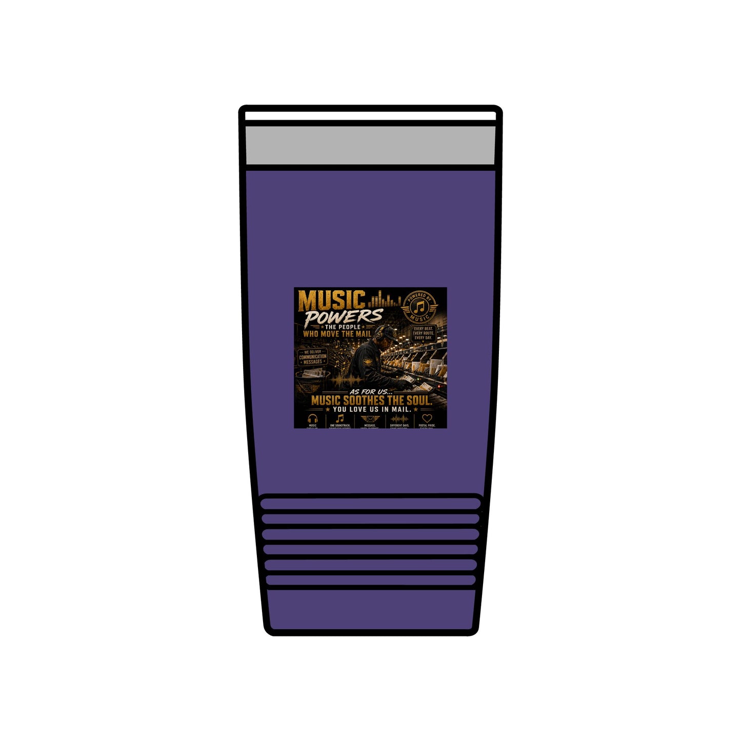 Postal Music — Music Powers the People — Insulated Tumbler 20oz