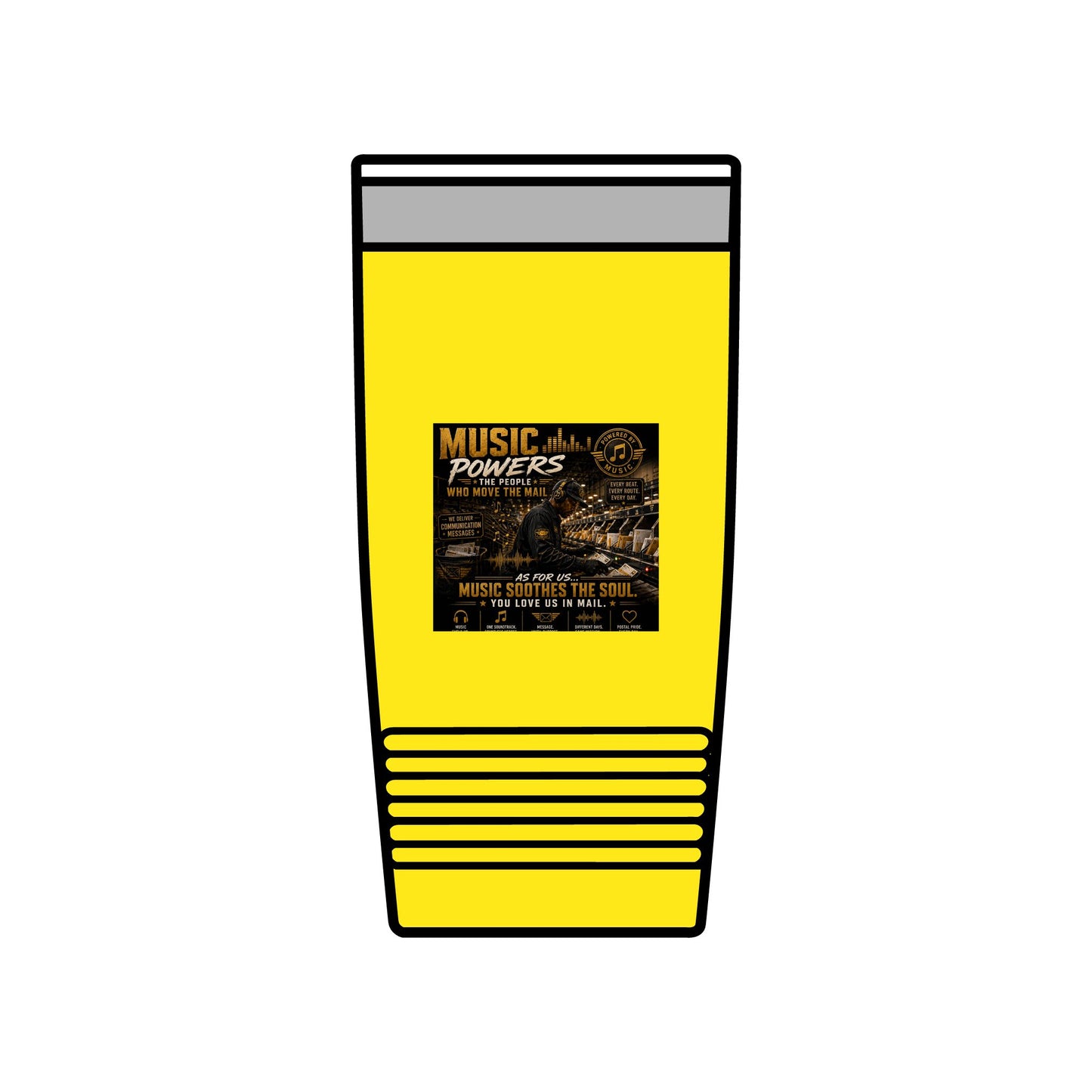 Postal Music — Music Powers the People — Insulated Tumbler 20oz