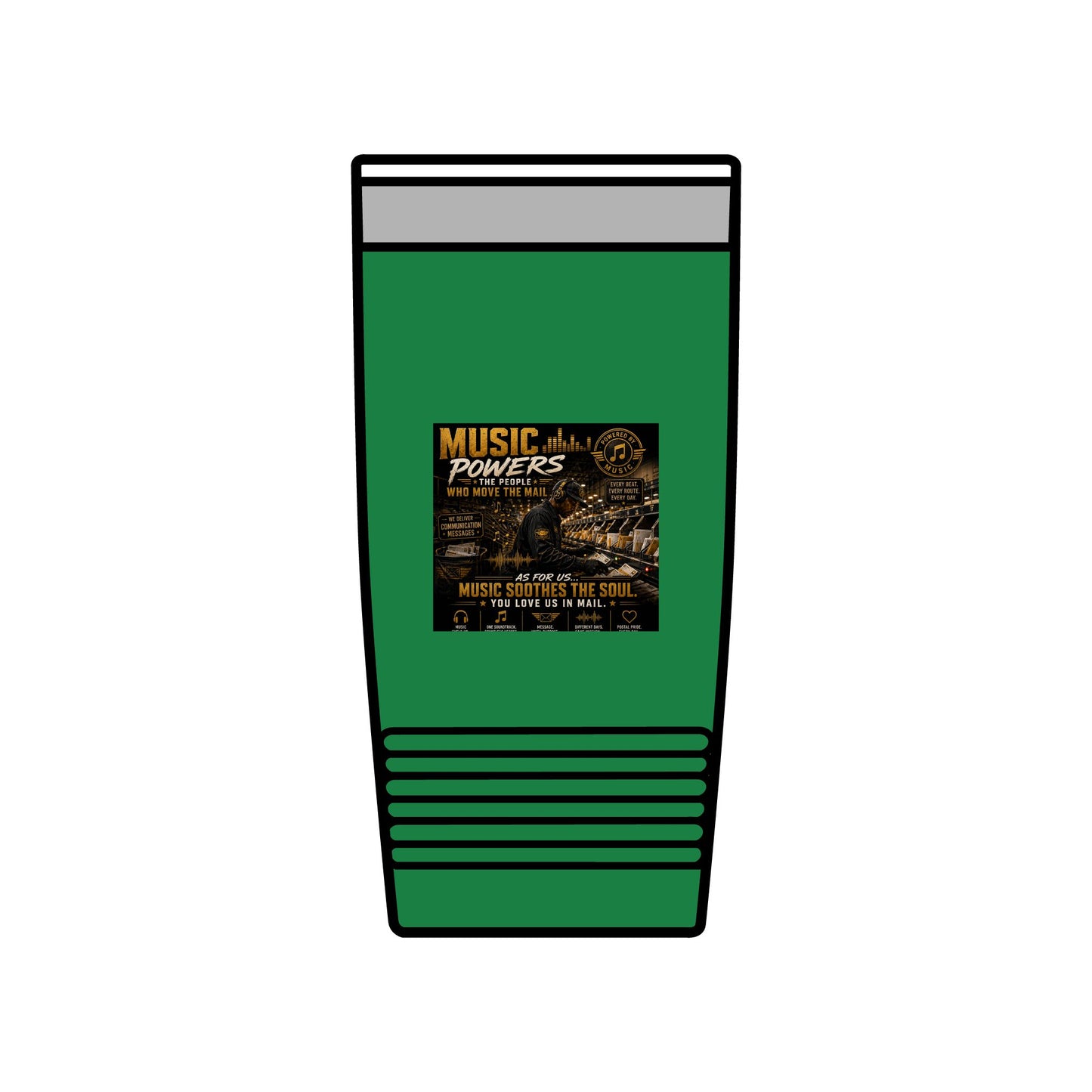 Postal Music — Music Powers the People — Insulated Tumbler 20oz