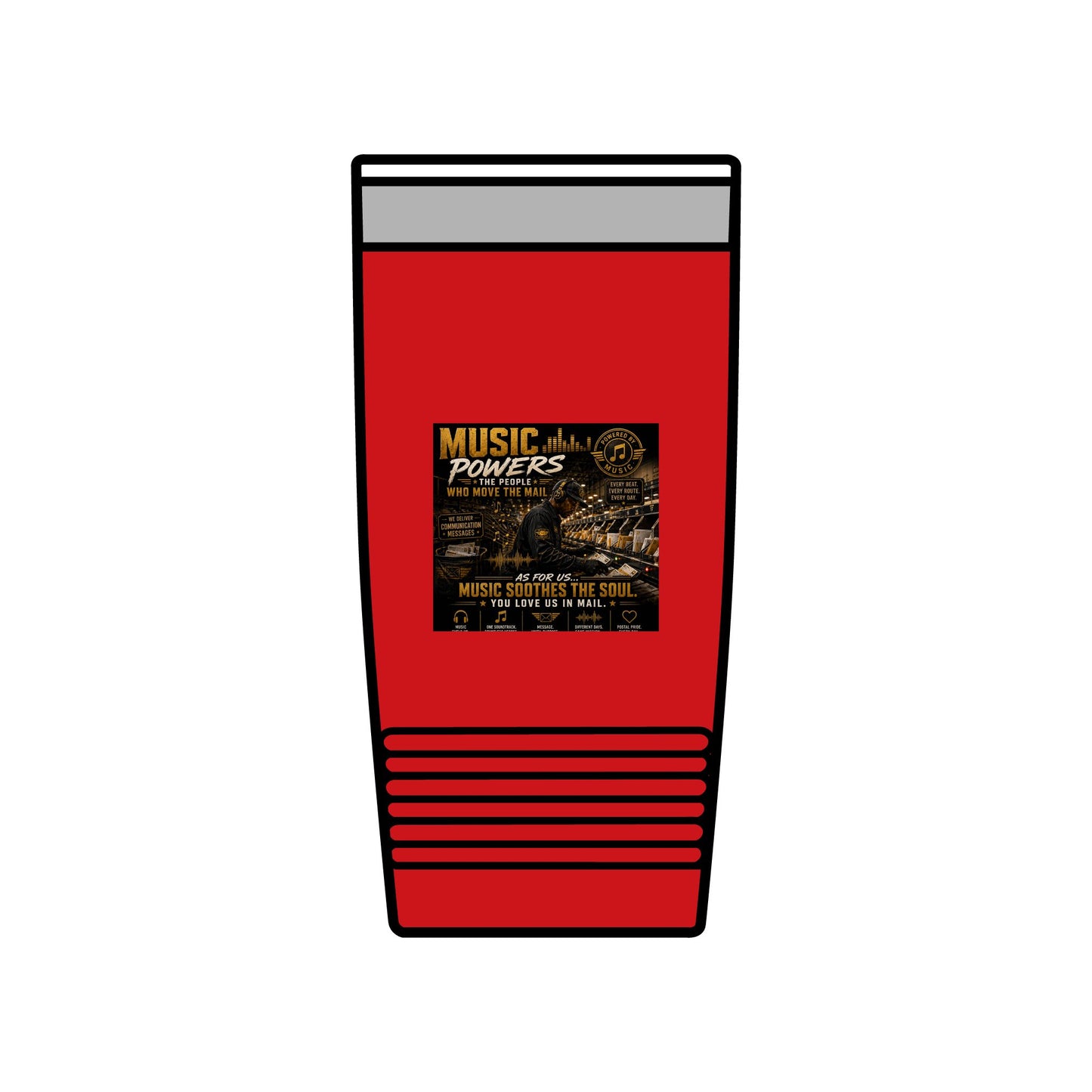 Postal Music — Music Powers the People — Insulated Tumbler 20oz