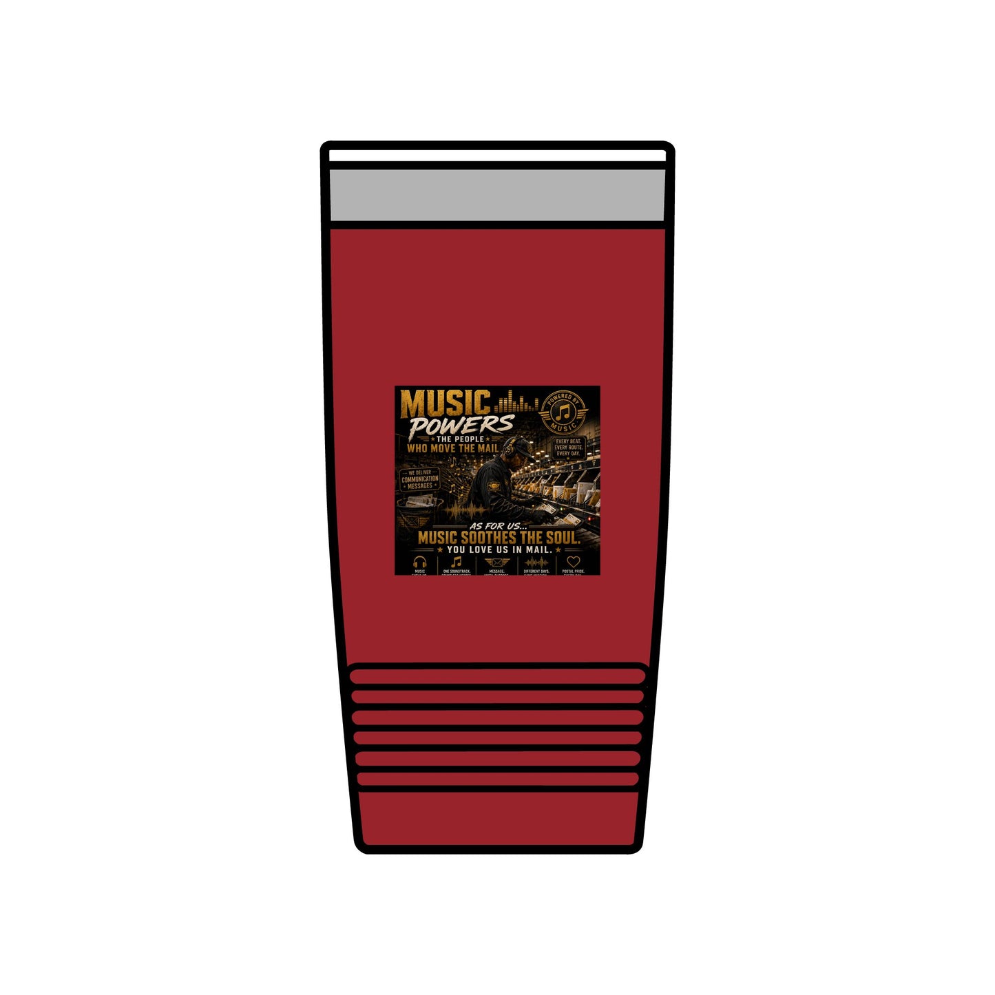 Postal Music — Music Powers the People — Insulated Tumbler 20oz
