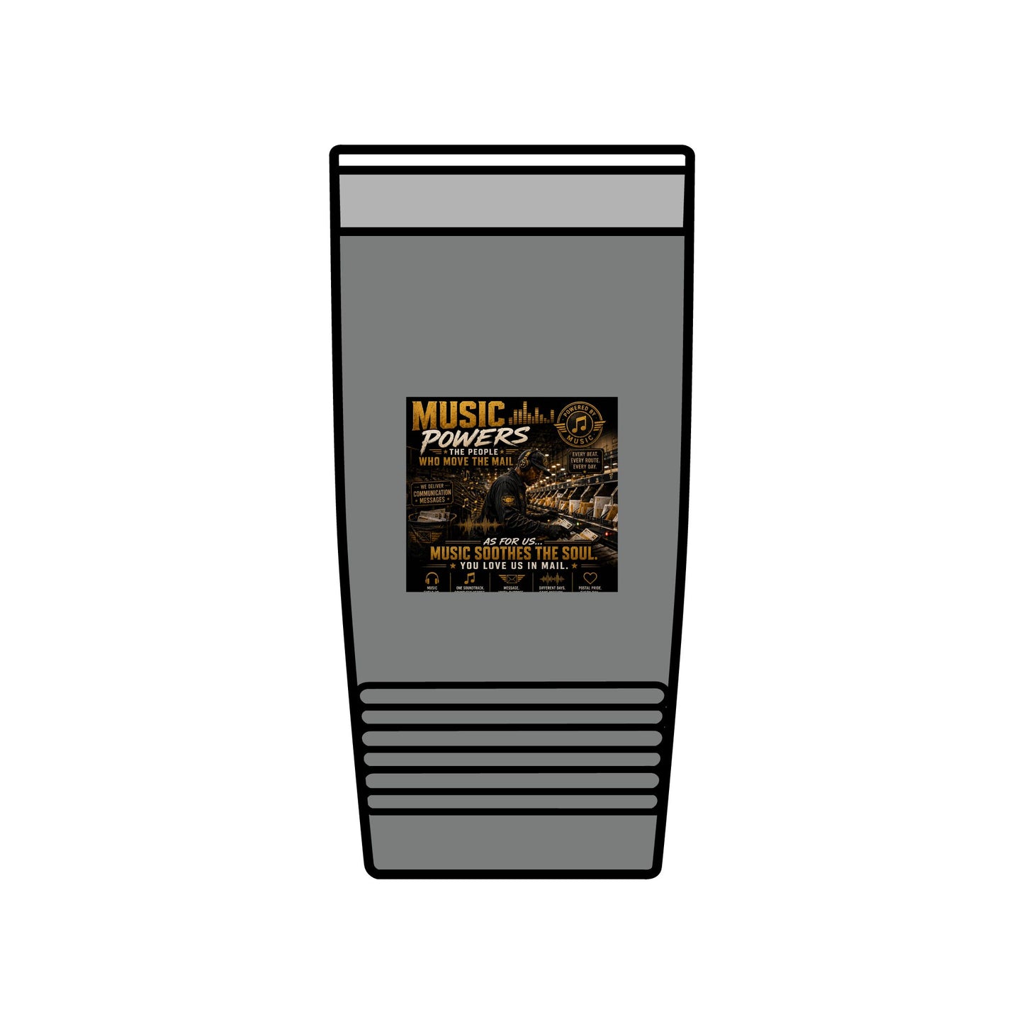 Postal Music — Music Powers the People — Insulated Tumbler 20oz