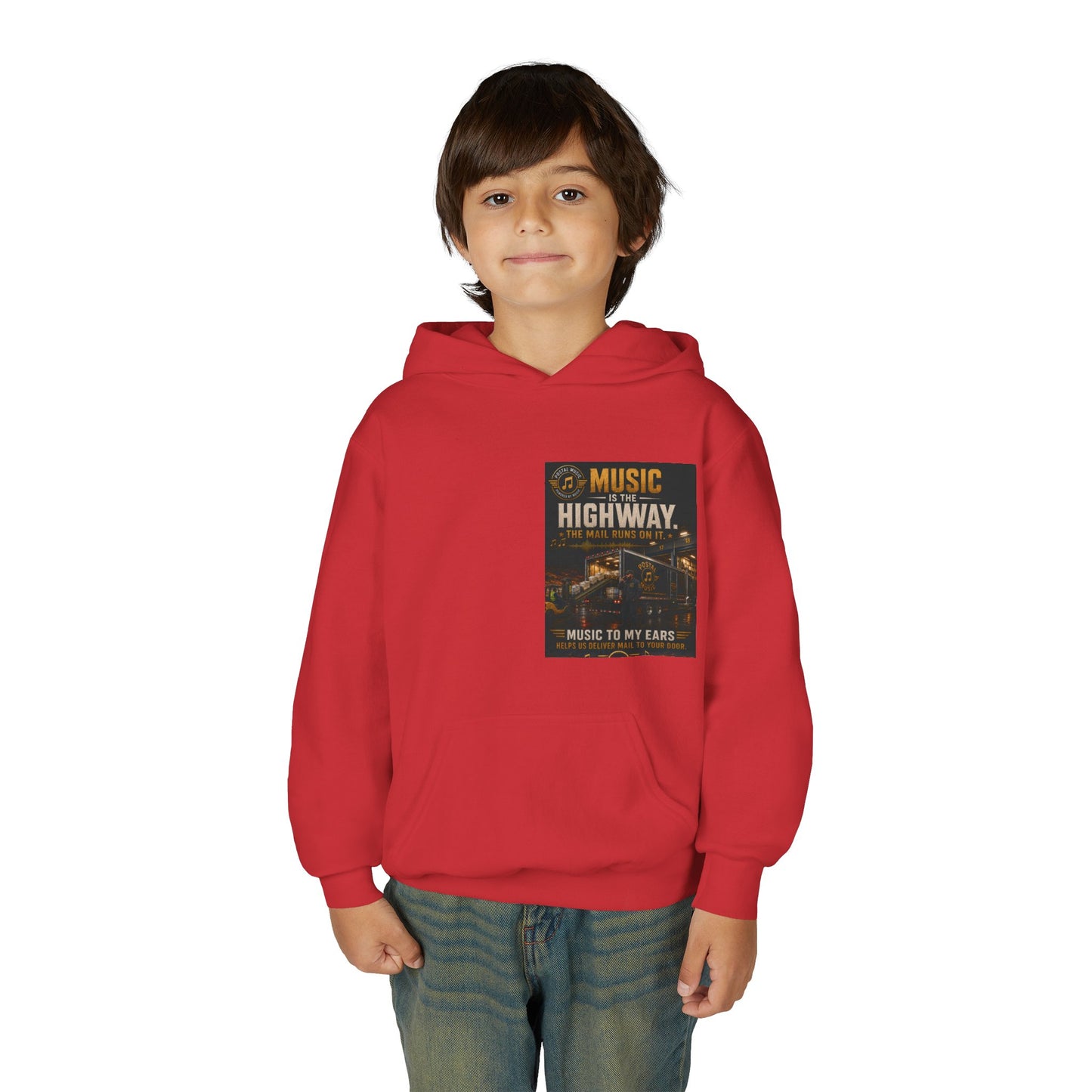 Postal Music — Music Is the Highway — Youth Hoodie