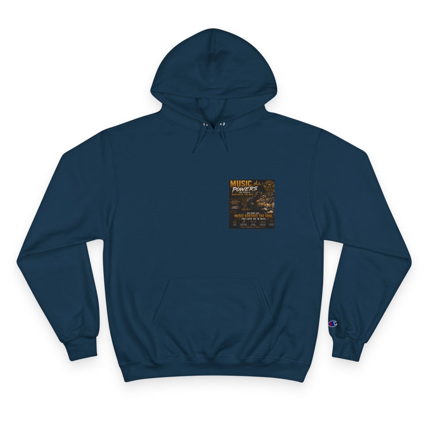 Postal Music — Music Powers the People — Champion Premium Hoodie