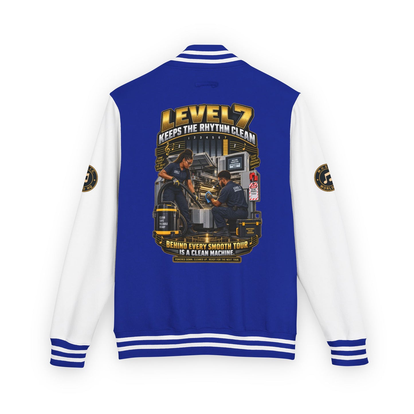 Postal Music - Level 7 Keeps the Rhythm Clean - Heavyweight Letterman Jacket