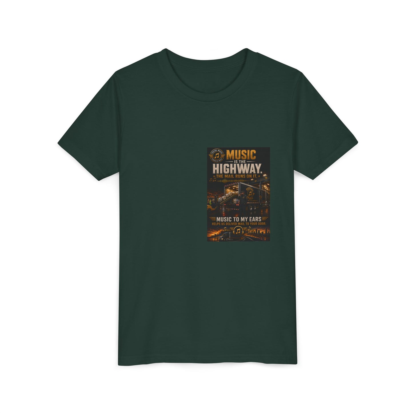 Postal Music — Music Is the Highway — Youth T-Shirt