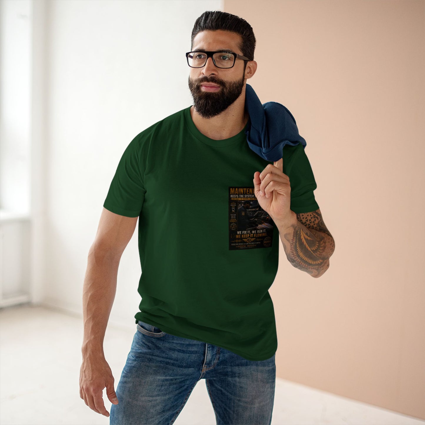 Postal Music — Maintenance Keeps the System Moving — Streetwear T-Shirt