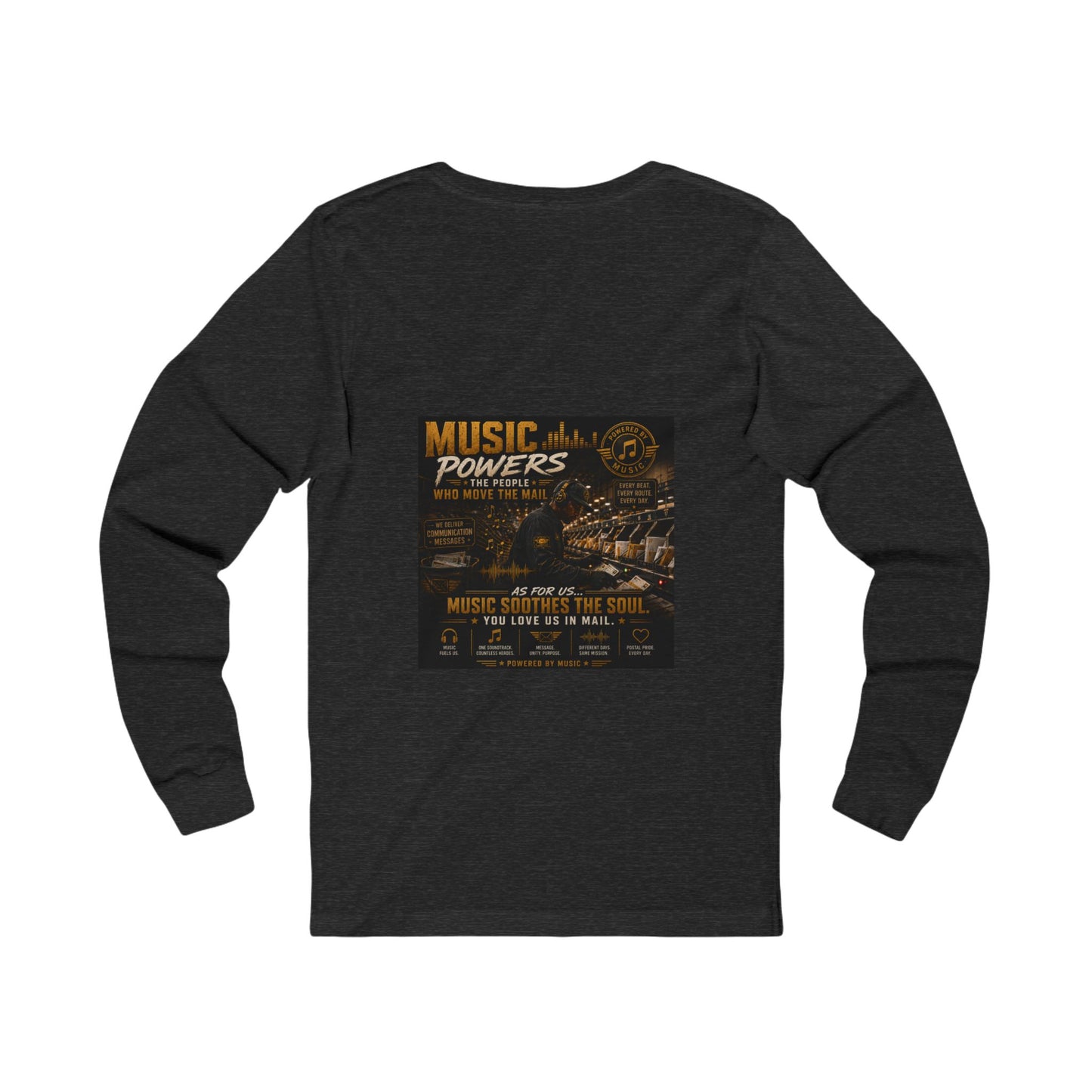 Postal Music — Music Powers the People — Long-Sleeve T-Shirt