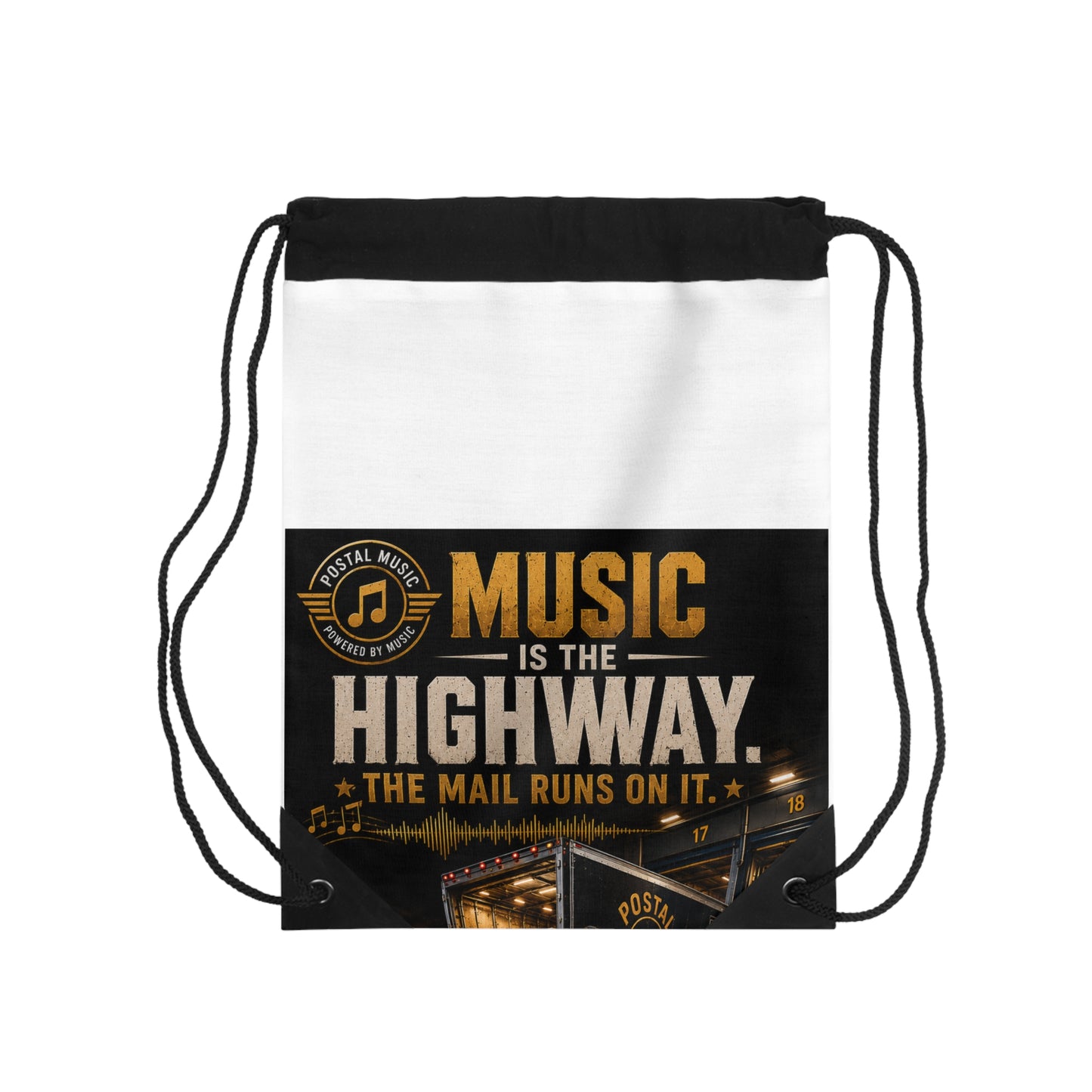 Postal Music — Music Is the Highway — Drawstring Backpack