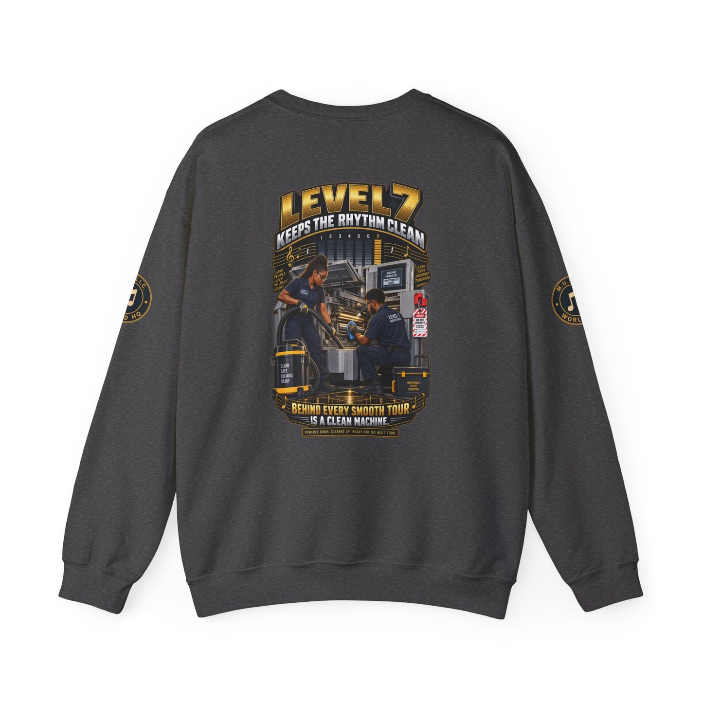 Postal Music - Level 7 Keeps the Rhythm Clean - Heavyweight Crewneck Sweatshirt
