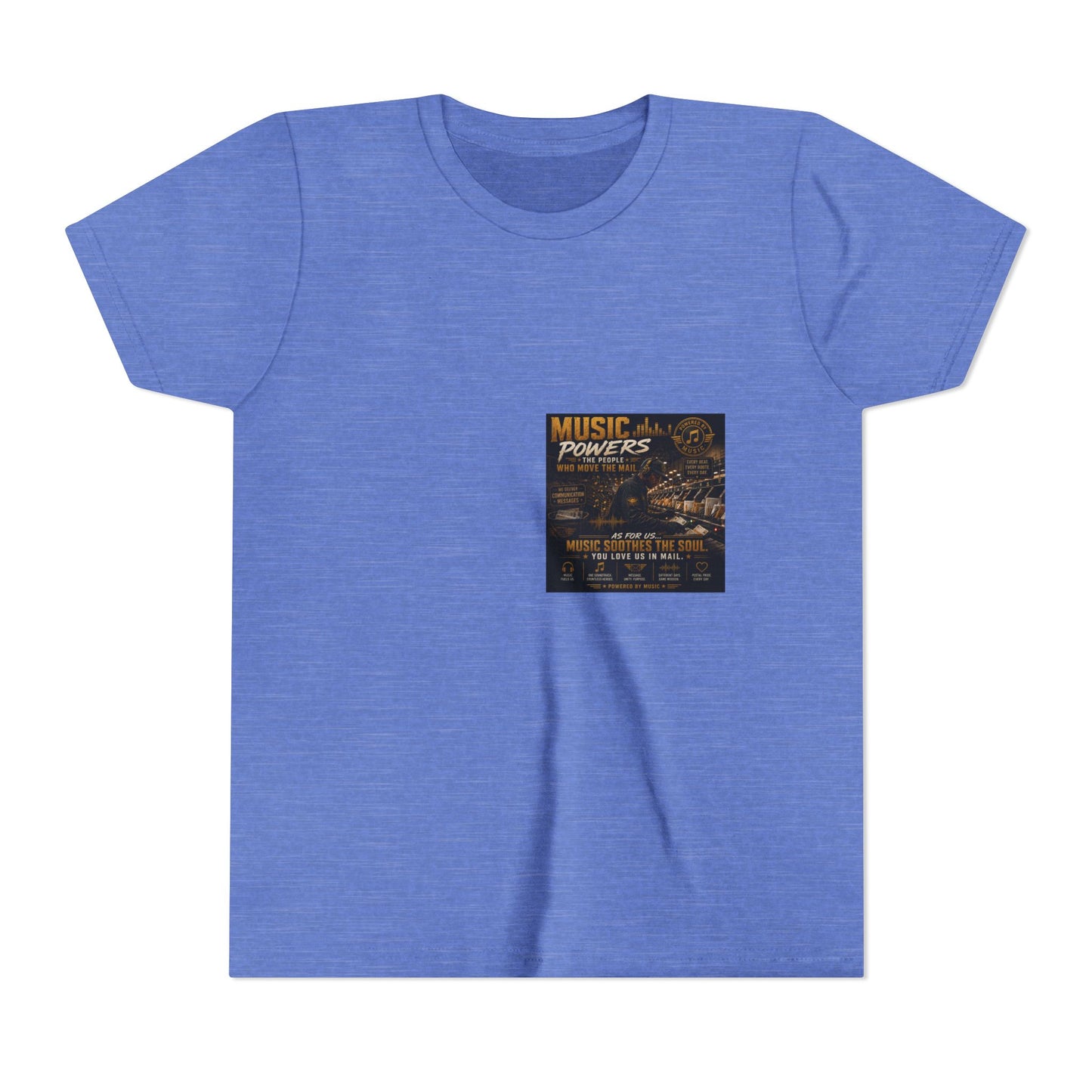 Postal Music — Music Powers the People — Youth T-Shirt