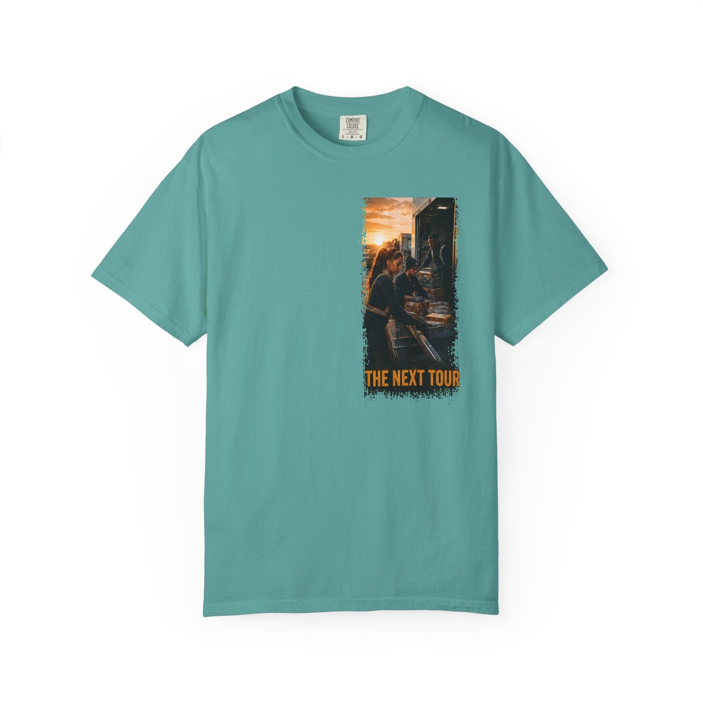 Postal Music — The Next Tour Garment-Dyed T-Shirt — Color Group 4 of 4