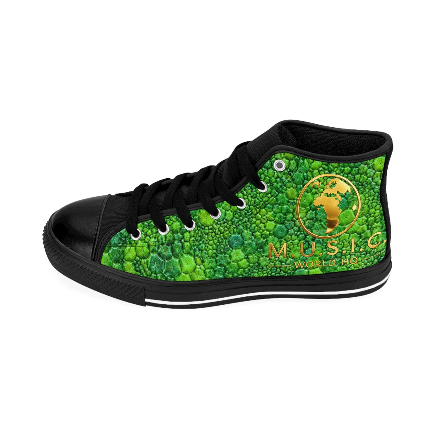 Wild by Design™ — Iguana Print High-Top Sneakers | M.U.S.I.C. World HQ