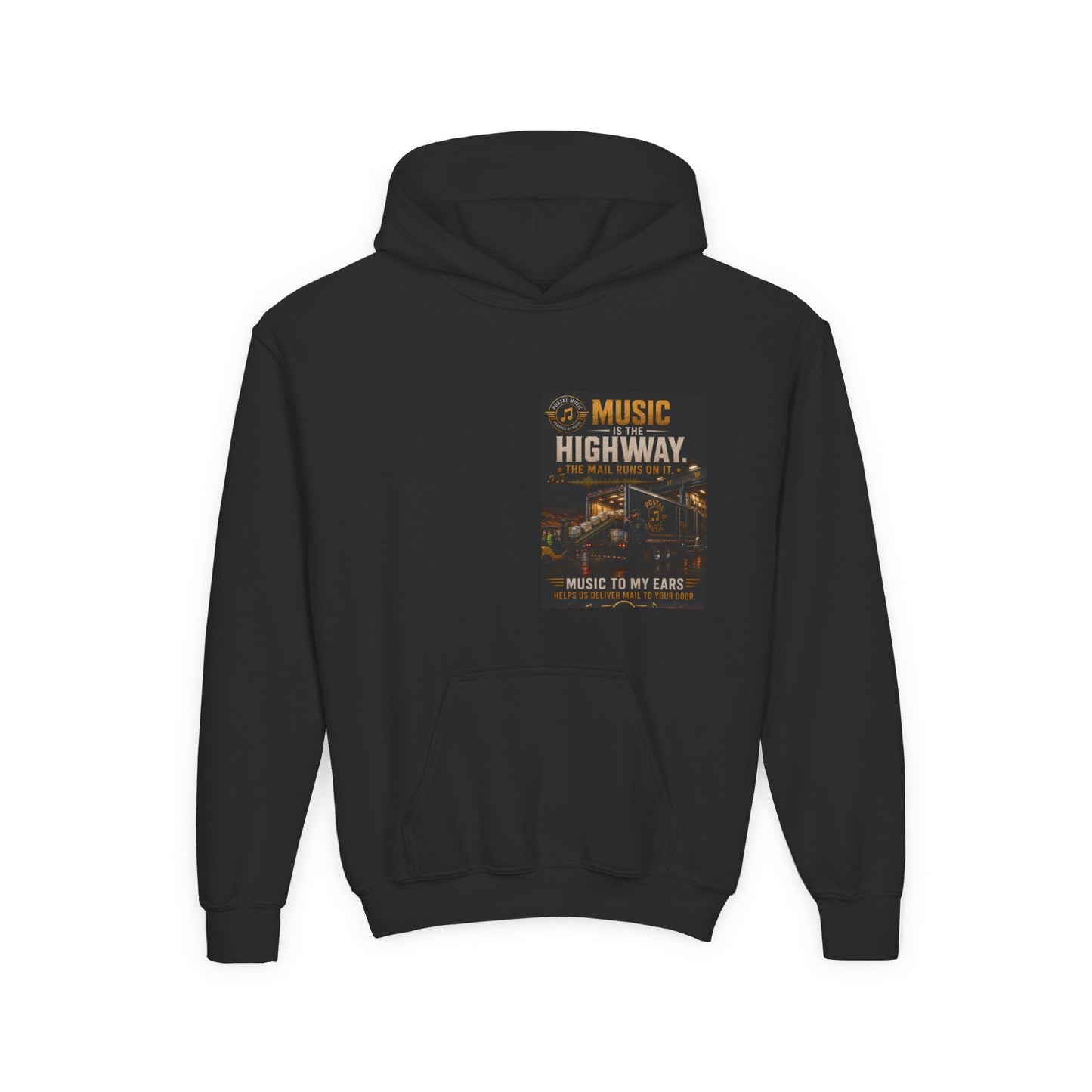 Postal Music — Music Is the Highway — Youth Hoodie
