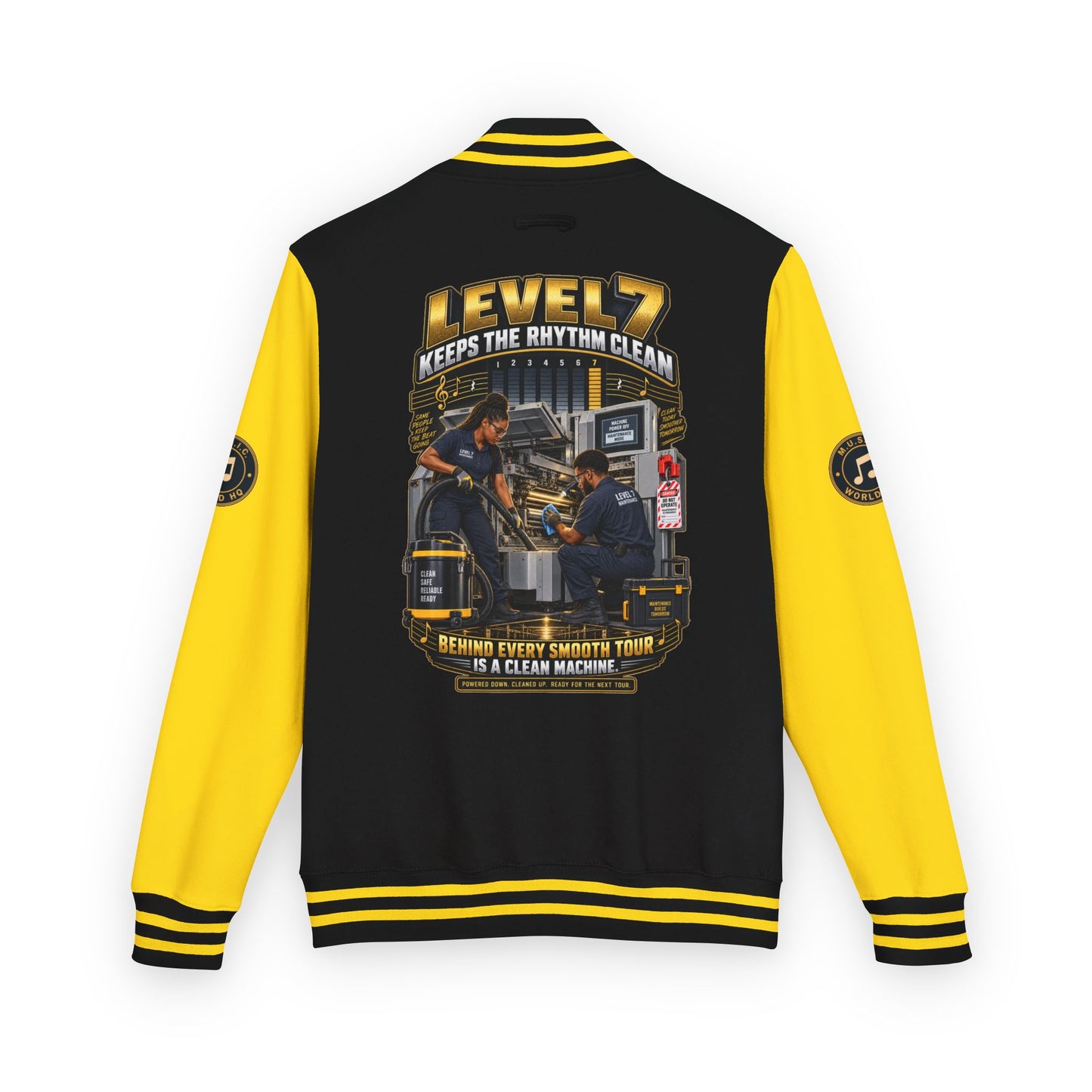 Postal Music - Level 7 Keeps the Rhythm Clean - Heavyweight Letterman Jacket