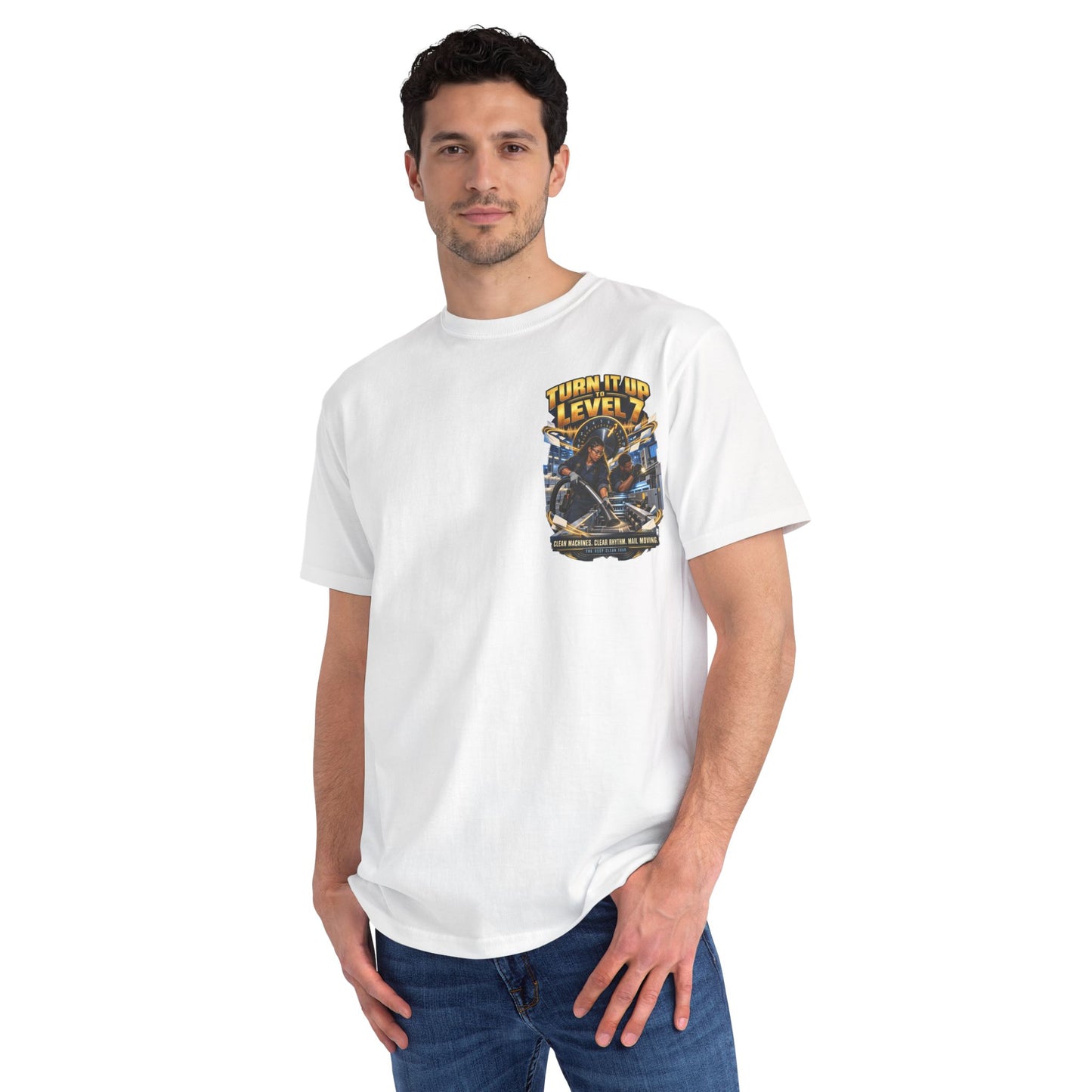 Postal Music - Turn It Up to Level 7 - Organic Cotton T-Shirt