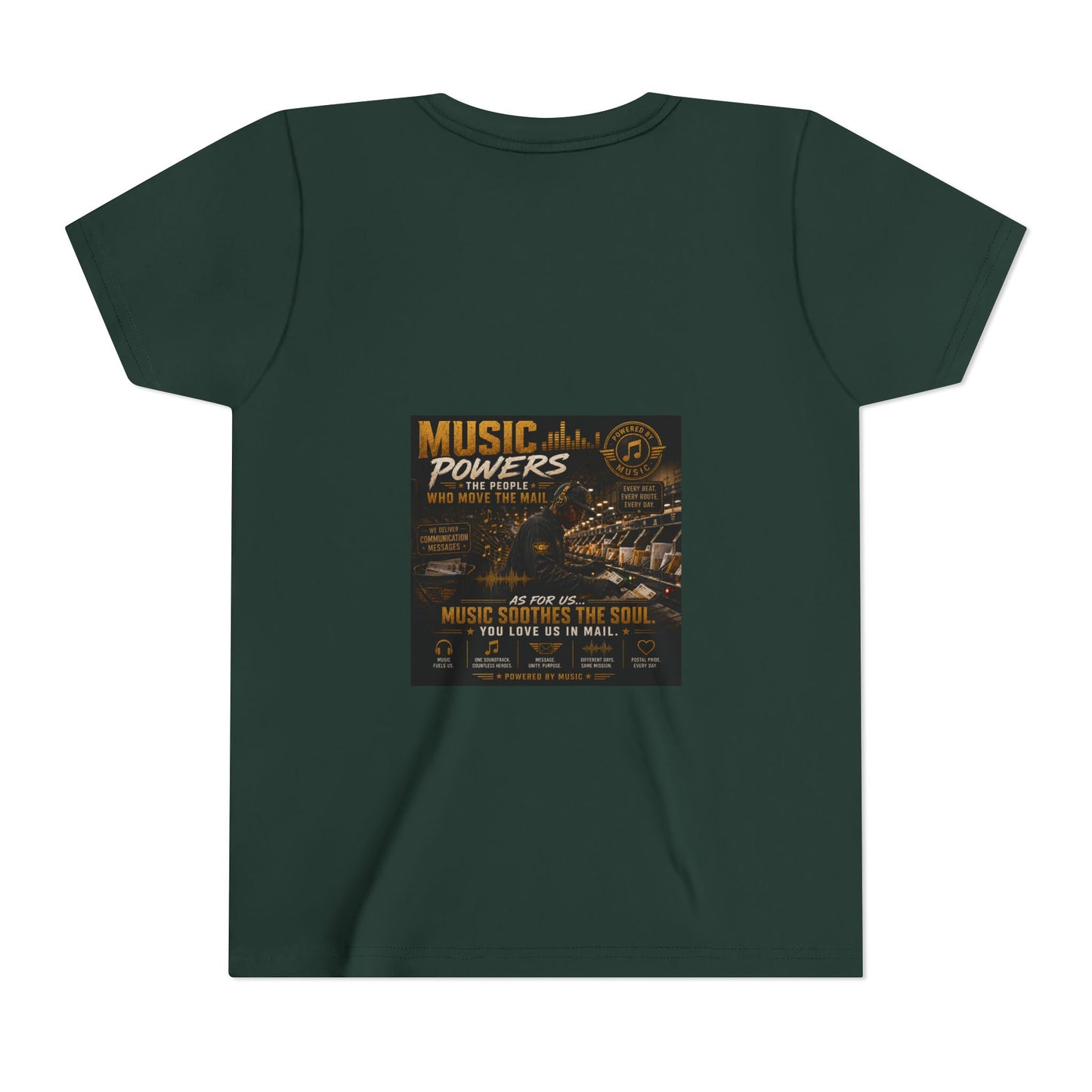 Postal Music — Music Powers the People — Youth T-Shirt