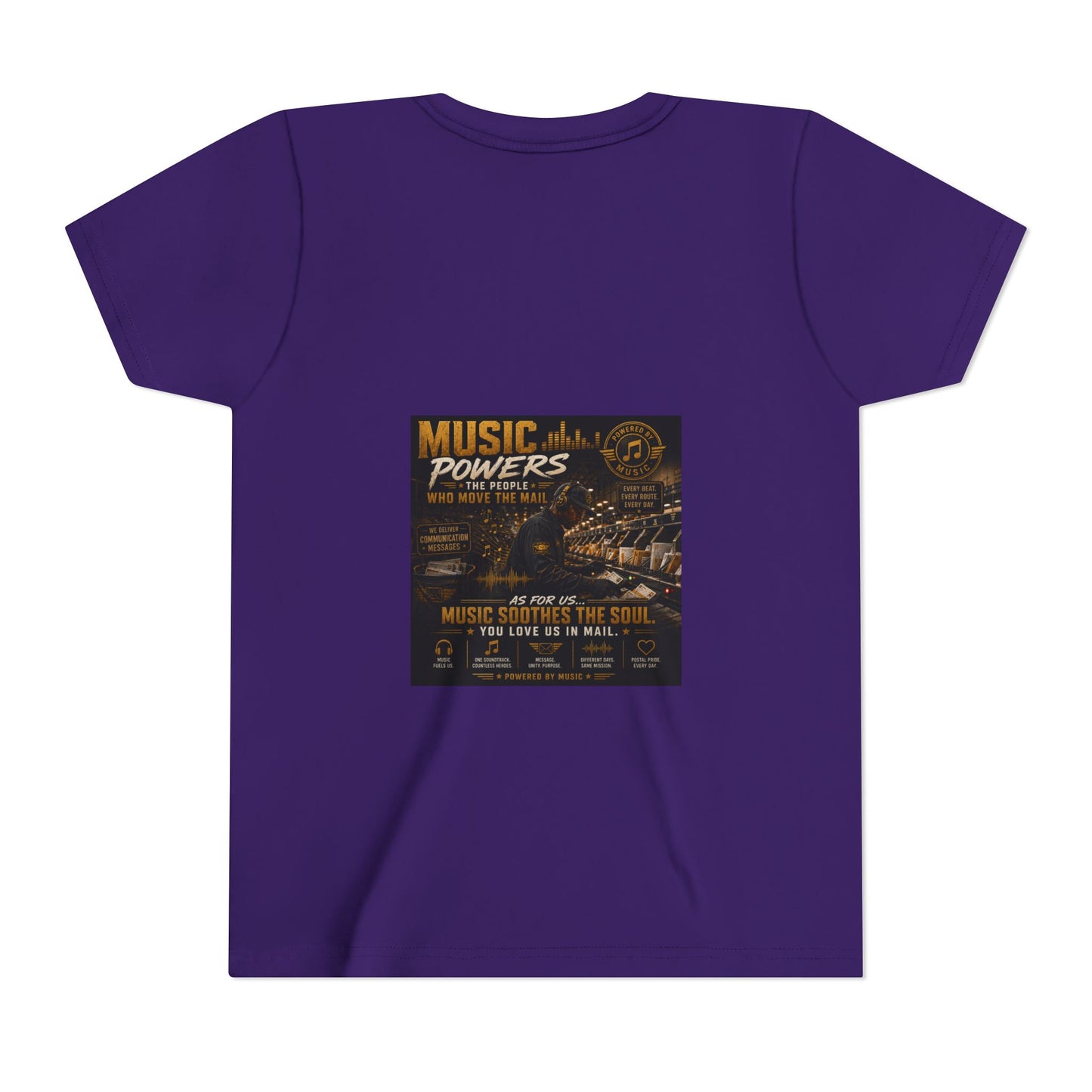 Postal Music — Music Powers the People — Youth T-Shirt