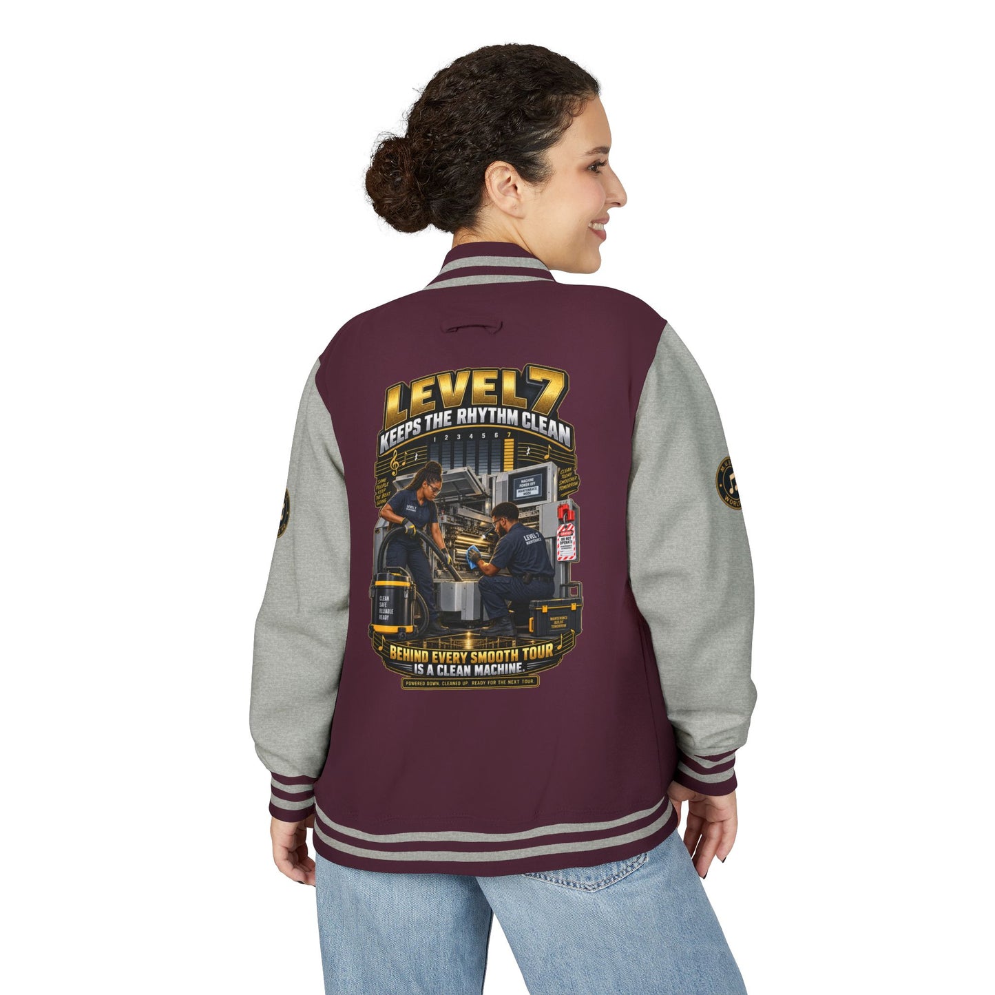 Postal Music - Level 7 Keeps the Rhythm Clean - Heavyweight Letterman Jacket