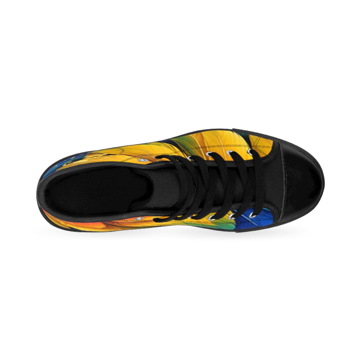 Wild by Design™ — Scarlet Macaw Print High-Top Sneakers | Feathered Royalty