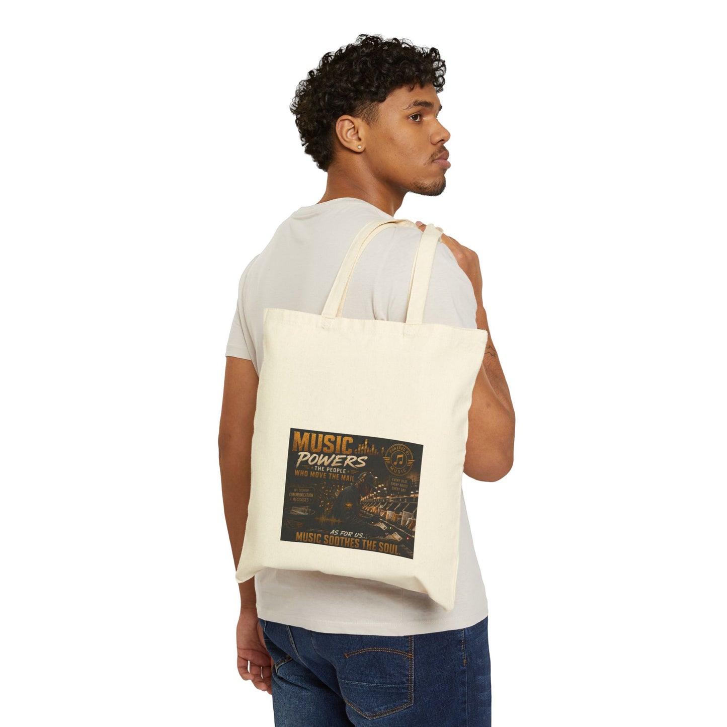 Postal Music — Music Powers the People — Canvas Tote