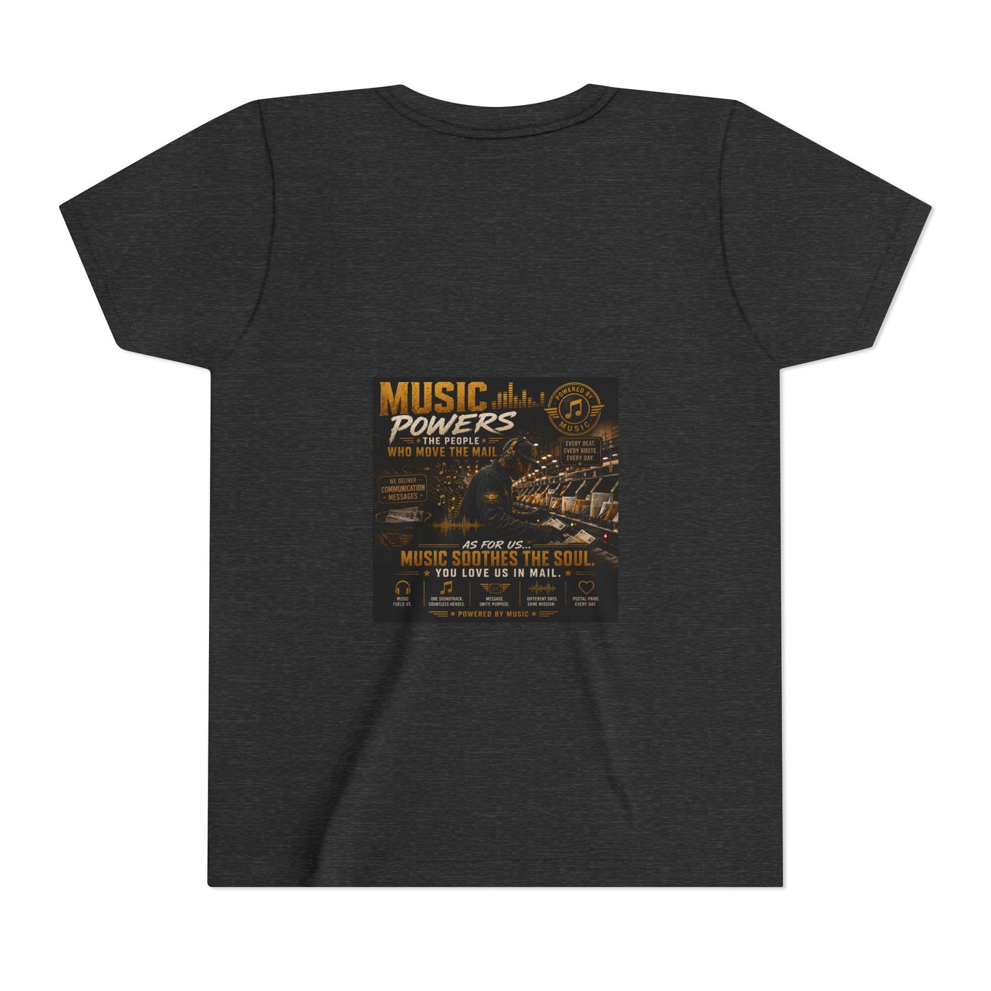 Postal Music — Music Powers the People — Youth T-Shirt