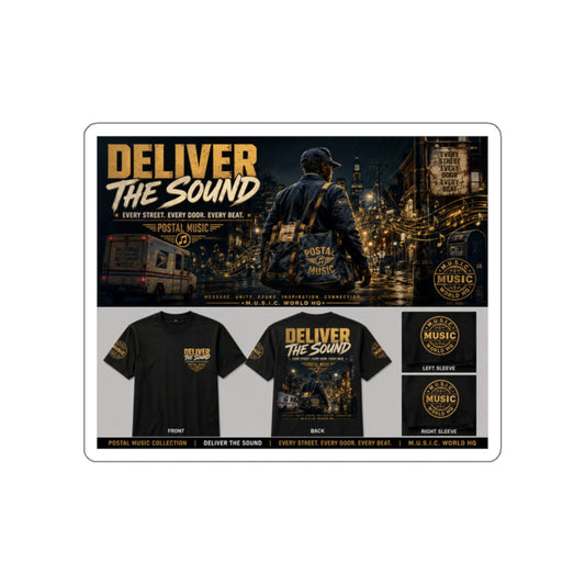 Postal Music — Deliver the Sound — Die-Cut Sticker