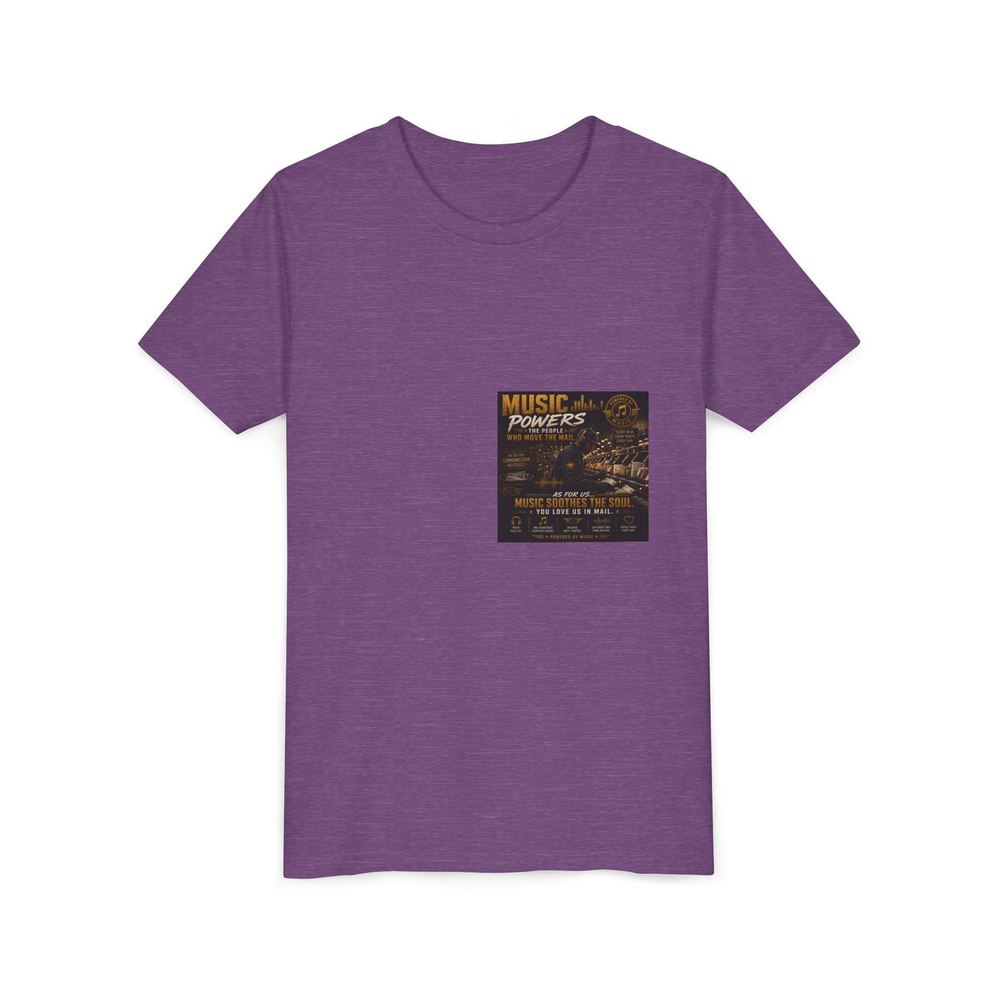 Postal Music — Music Powers the People — Youth T-Shirt