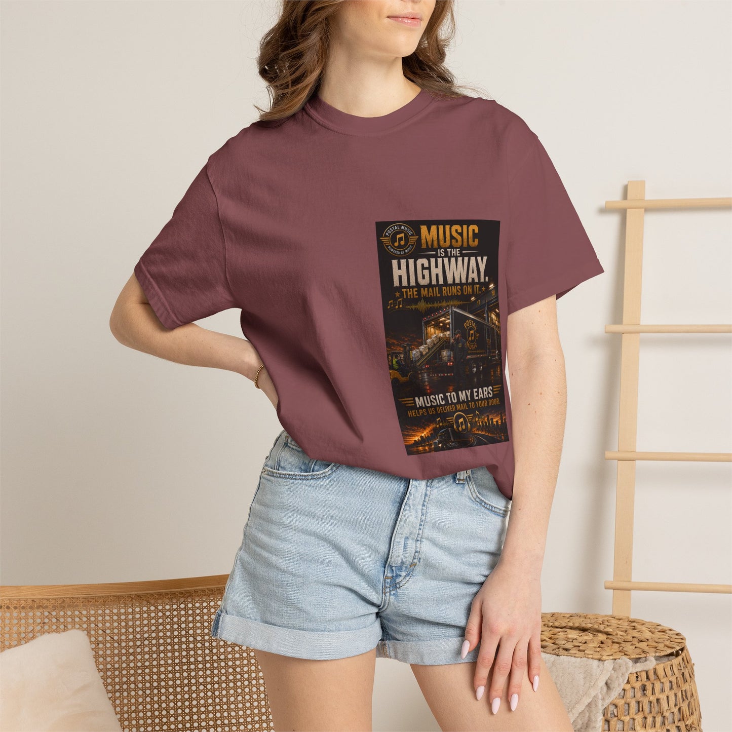 Postal Music — Music Is the Highway — Garment-Dyed T-Shirt