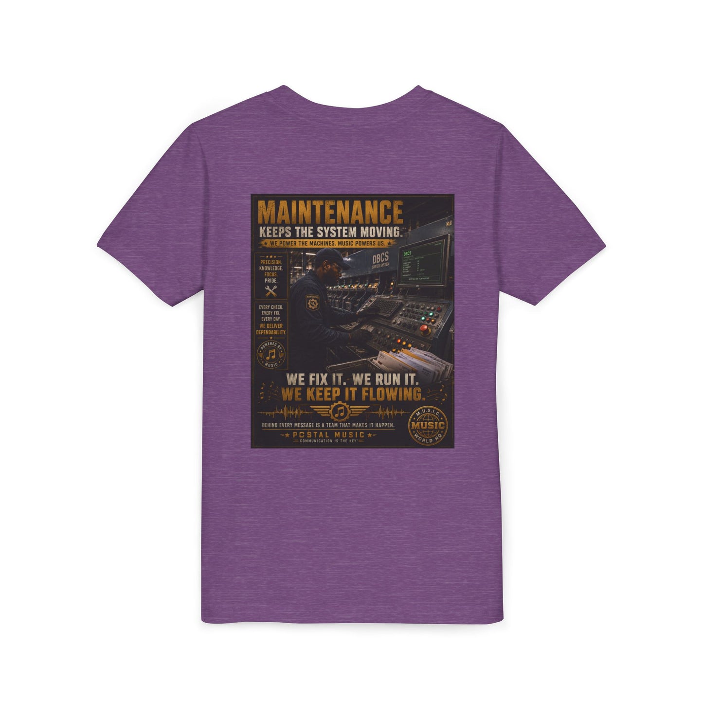 Postal Music — Maintenance Keeps the System Moving — Youth T-Shirt