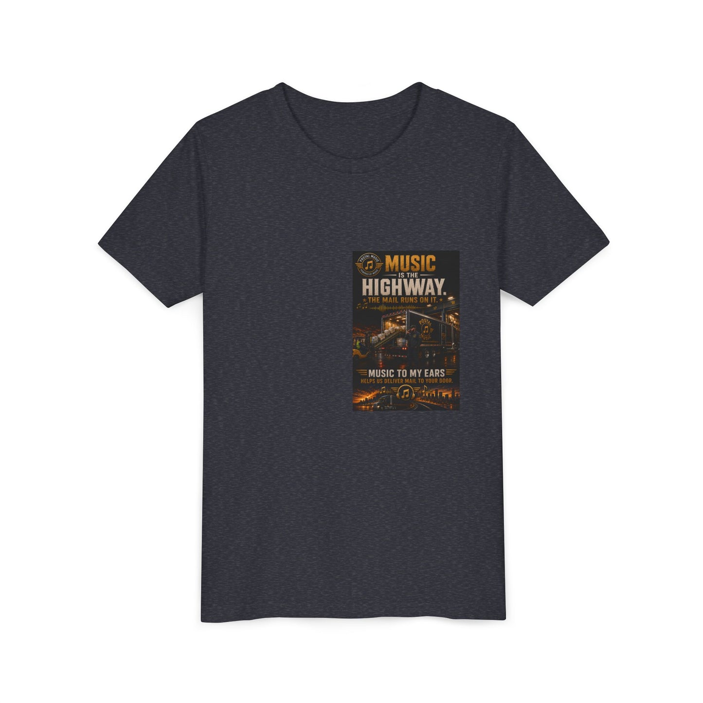 Postal Music — Music Is the Highway — Youth T-Shirt