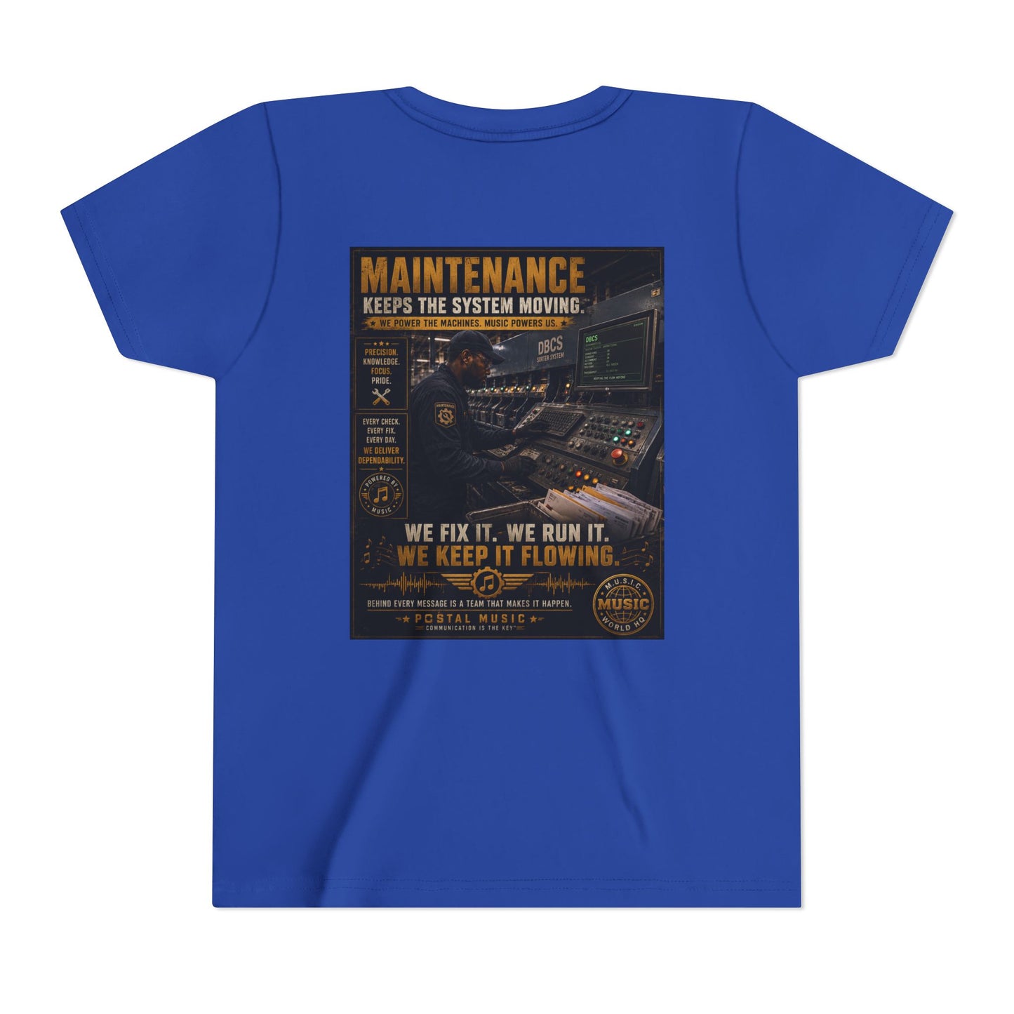 Postal Music — Maintenance Keeps the System Moving — Youth T-Shirt